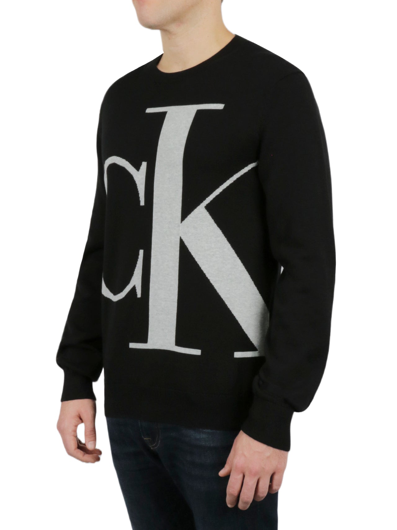  Long Sleeves Logo Supima Crew in Black - Black - Bonton