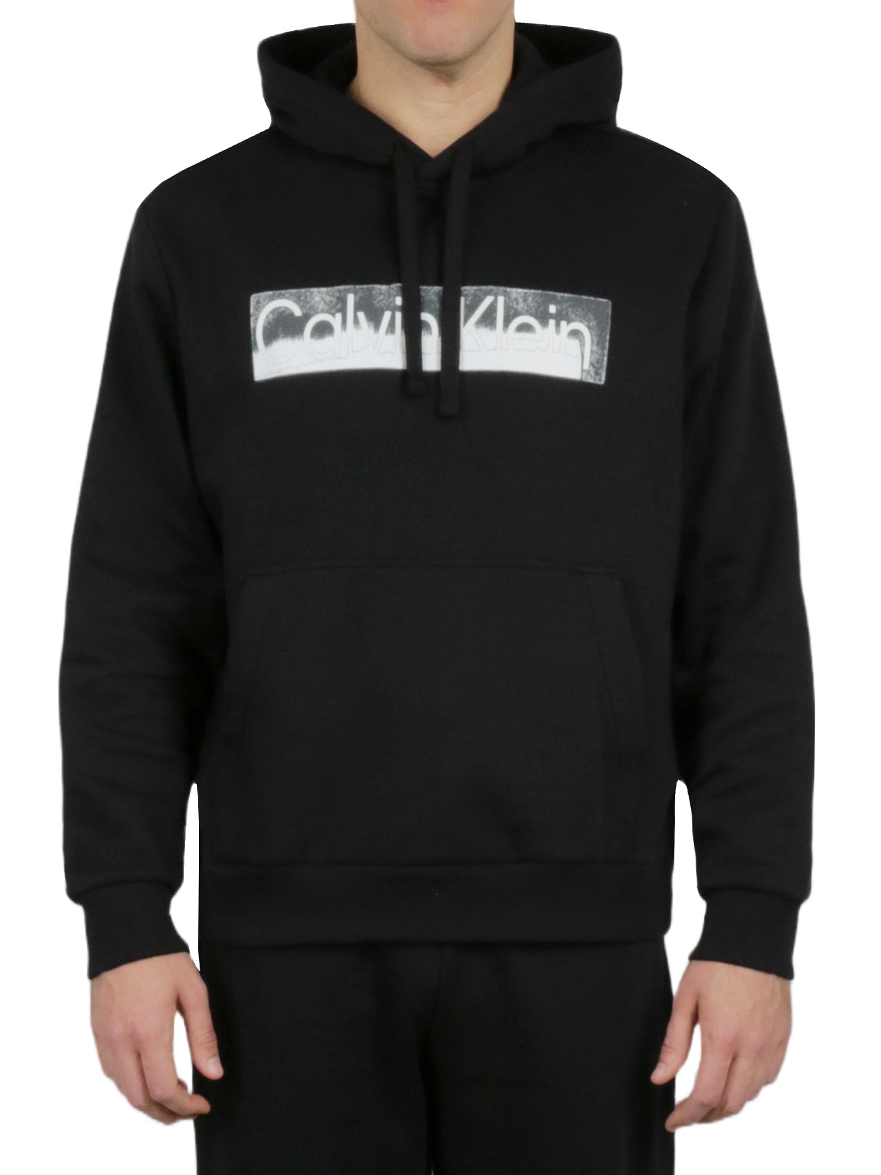  Calvin Klein Long Sleeves Faded Logo Po Hood - Black Beauty - Bonton