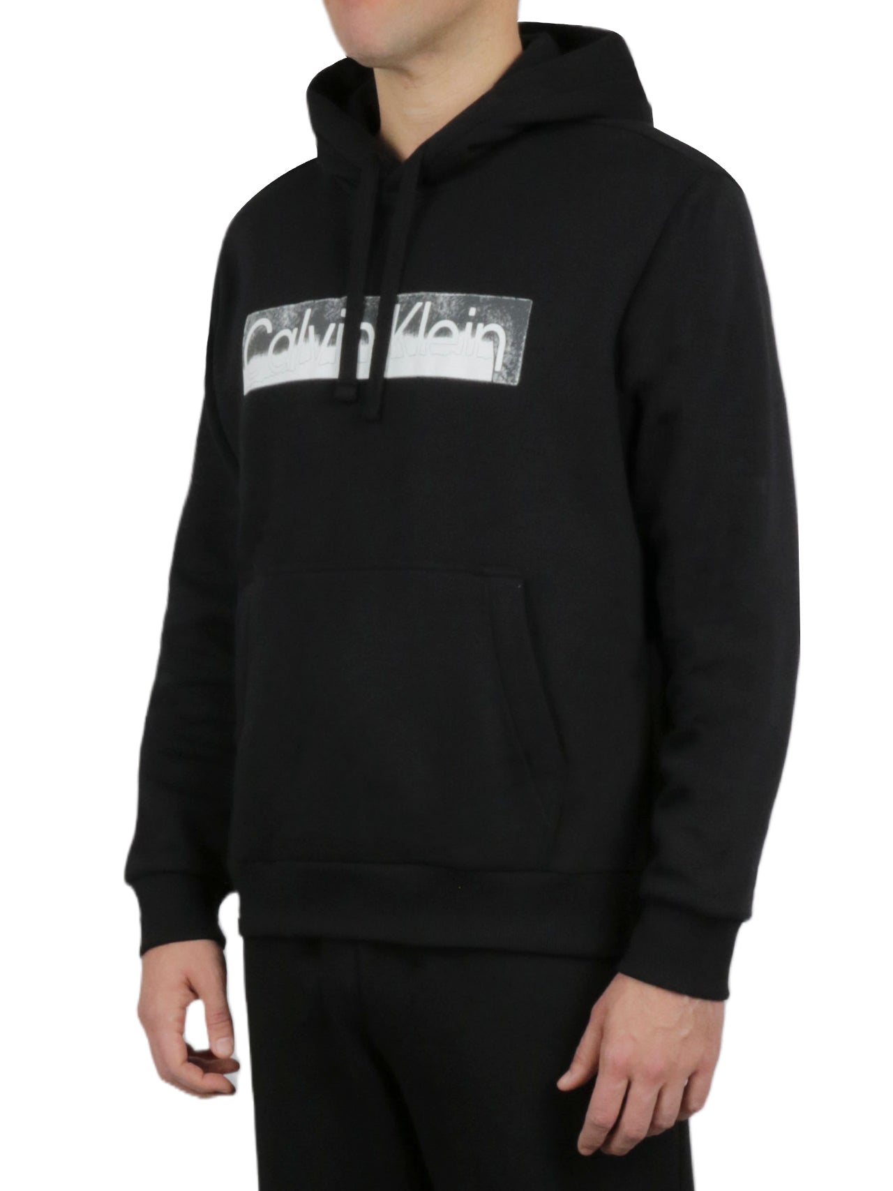  Calvin Klein Long Sleeves Faded Logo Po Hood - Black Beauty - Bonton