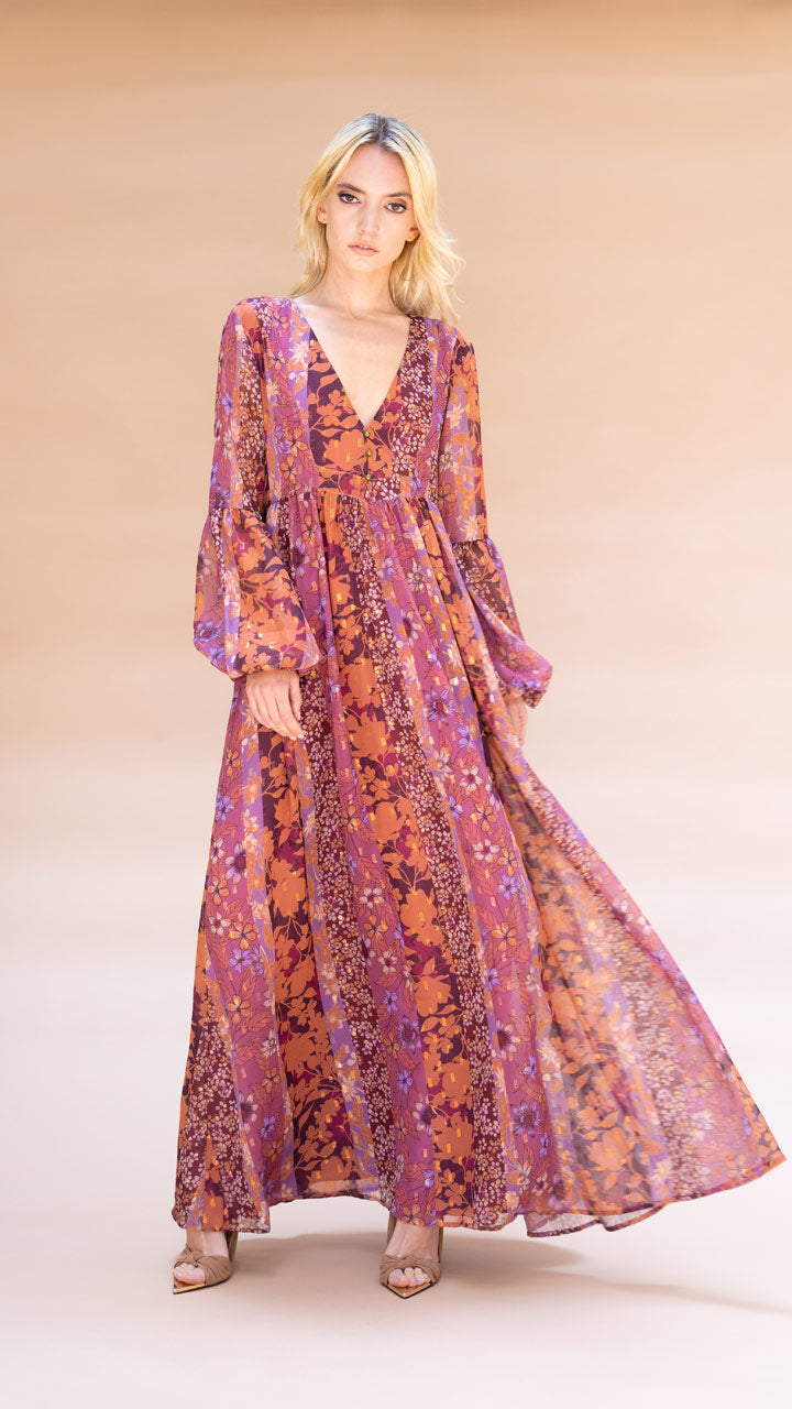  Blosuon Maxi Dress - Multi Color Pink - Bonton