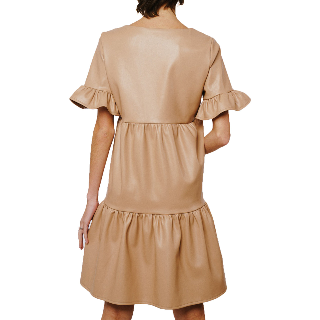  Ciebon Ashlyn Vegan Leather Dress - Tan - Bonton