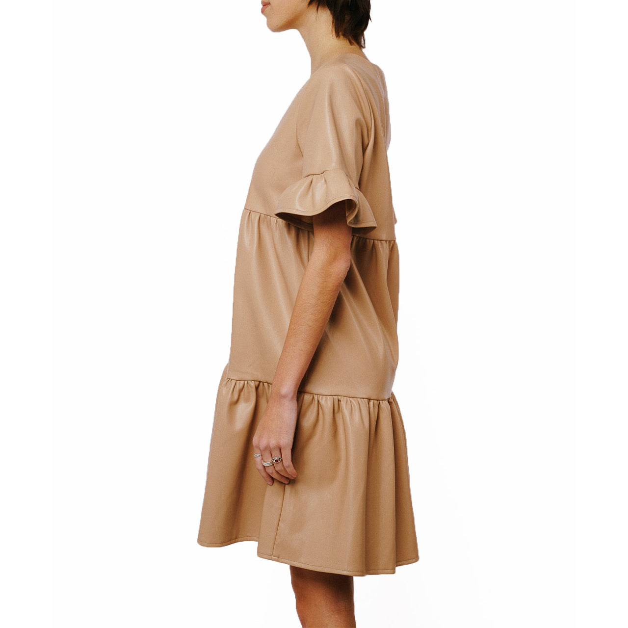  Ciebon Ashlyn Vegan Leather Dress - Tan - Bonton