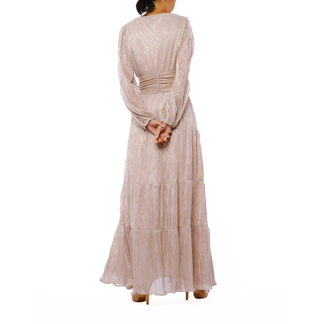  Ciebon Ashlyn Glitter Maxi Dress - Gold - Bonton