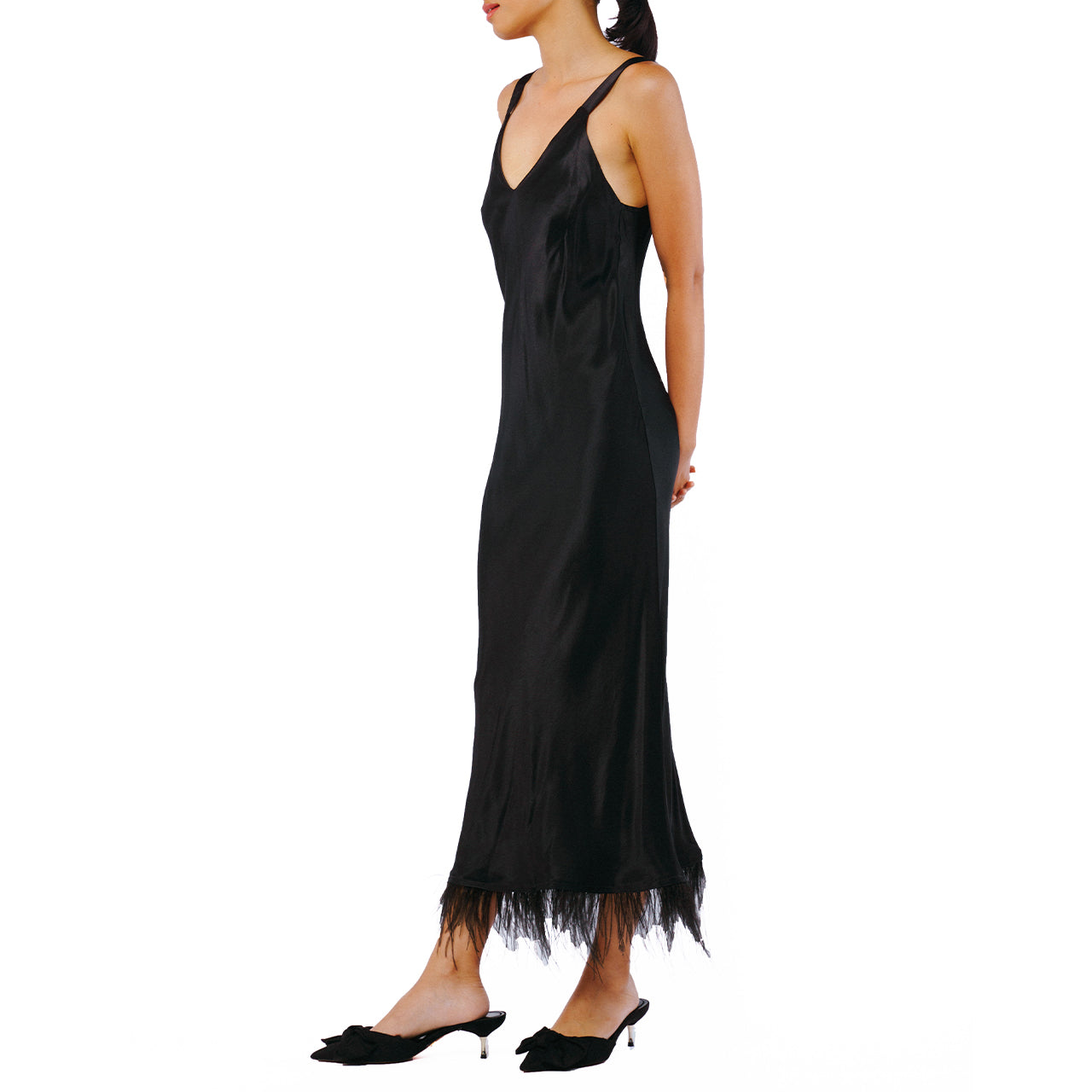  Ciebon Analise Bias Maxi Tank Dress - Black - Bonton