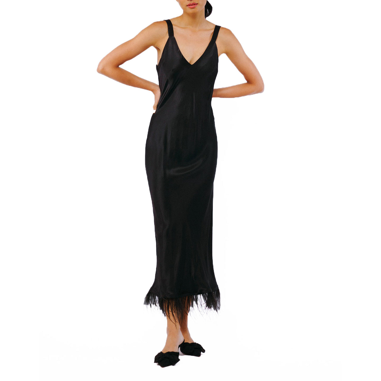  Ciebon Analise Bias Maxi Tank Dress - Black - Bonton