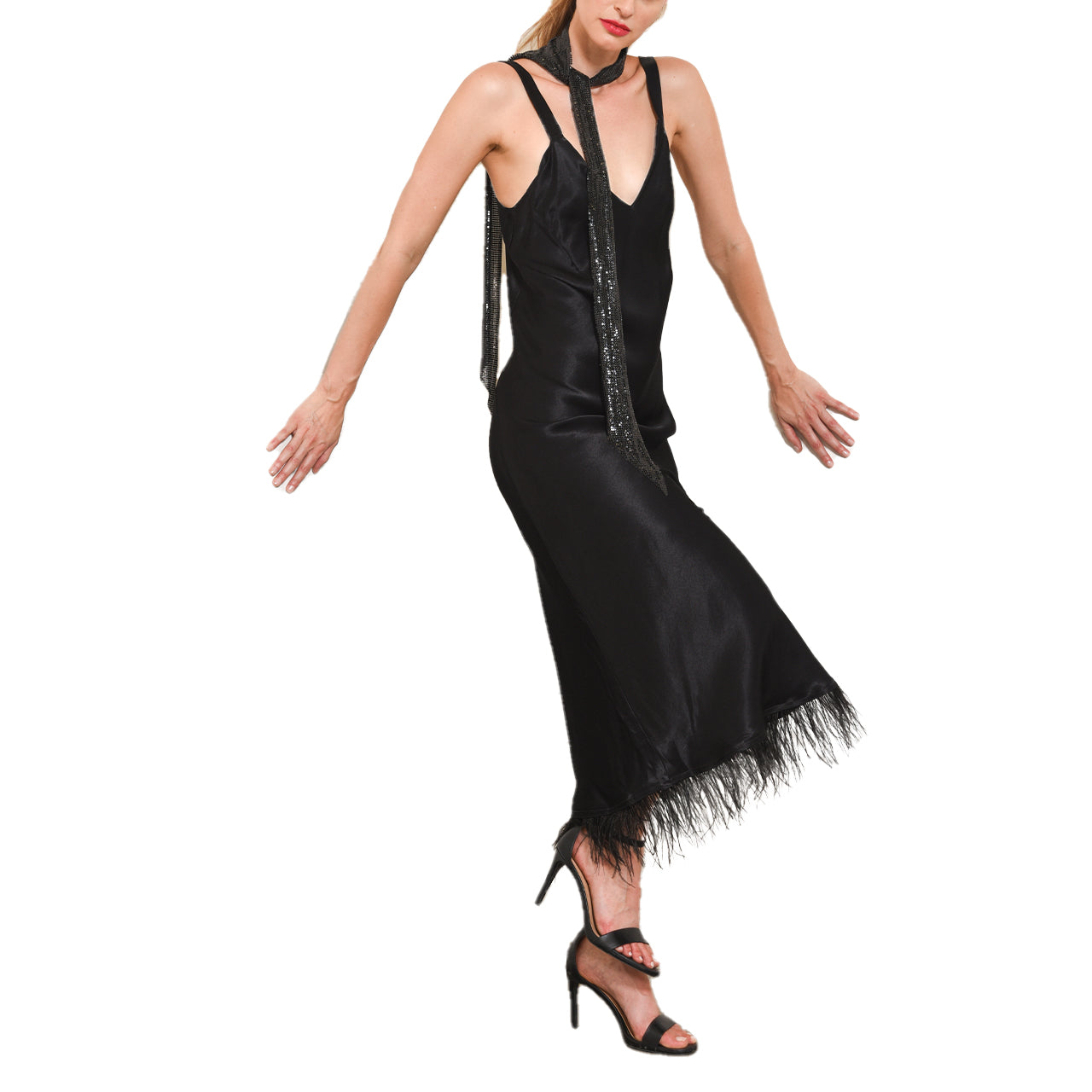  Ciebon Analise Bias Maxi Tank Dress - Black - Bonton