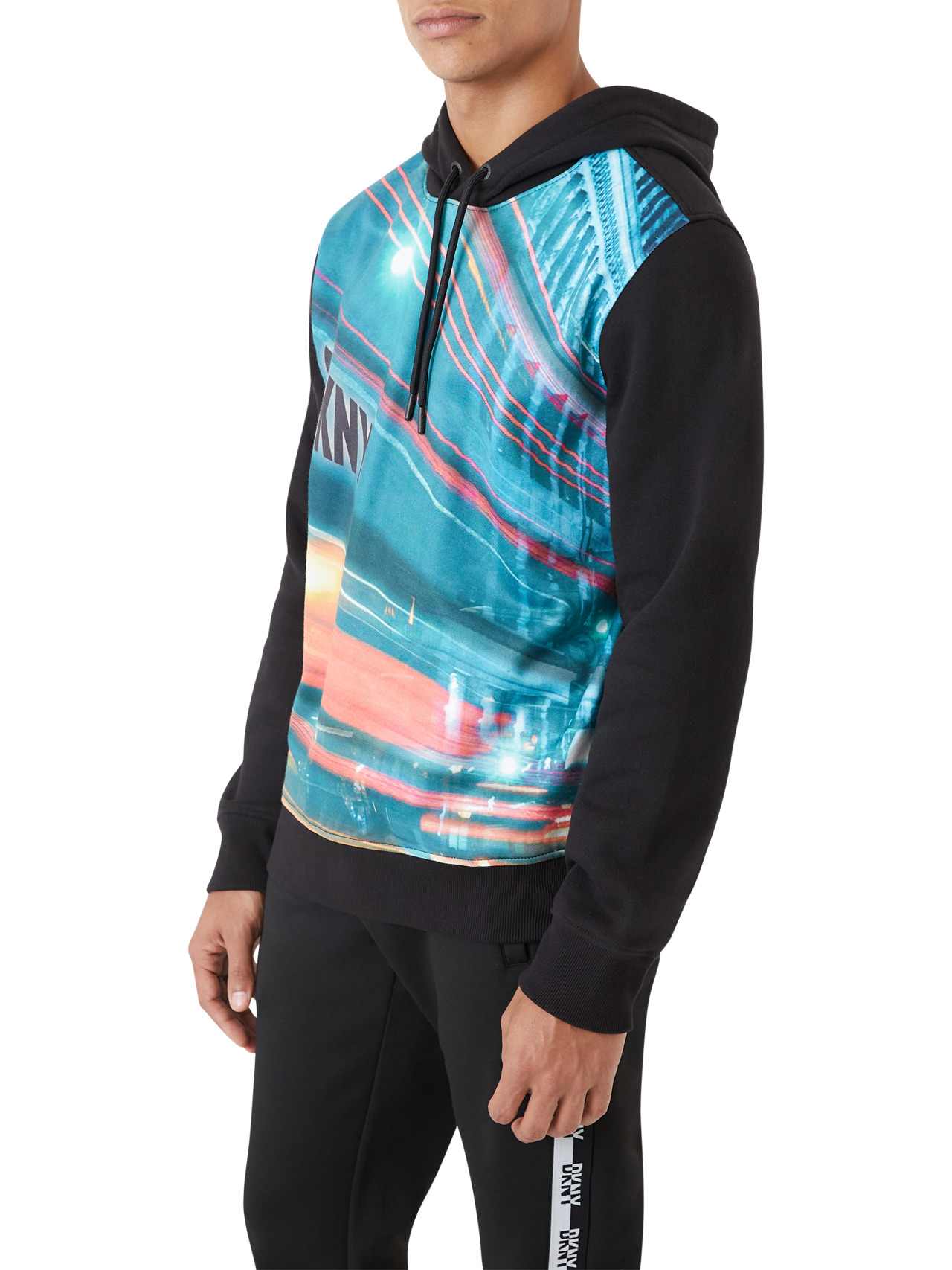  DKNY Neon Lights Hoodie - Black/Multi - Bonton