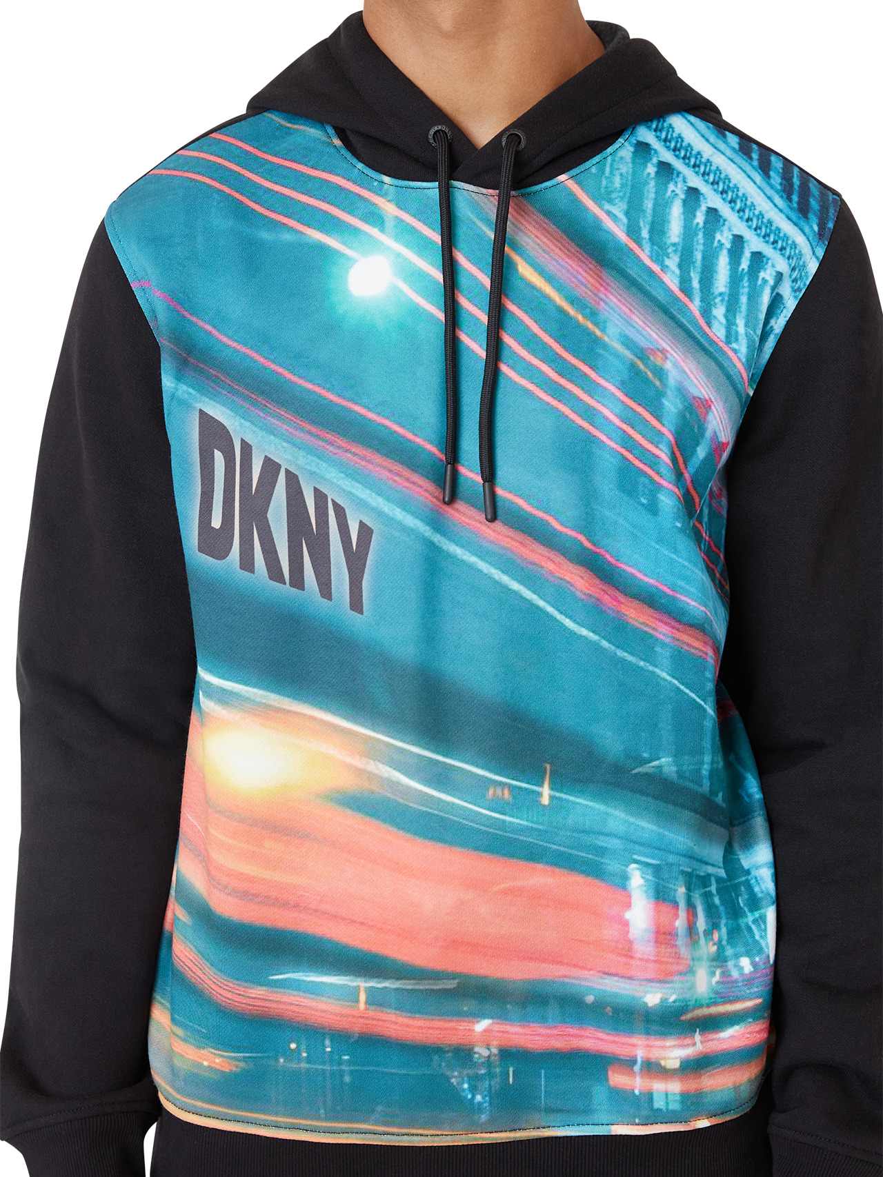  DKNY Neon Lights Hoodie - Black/Multi - Bonton