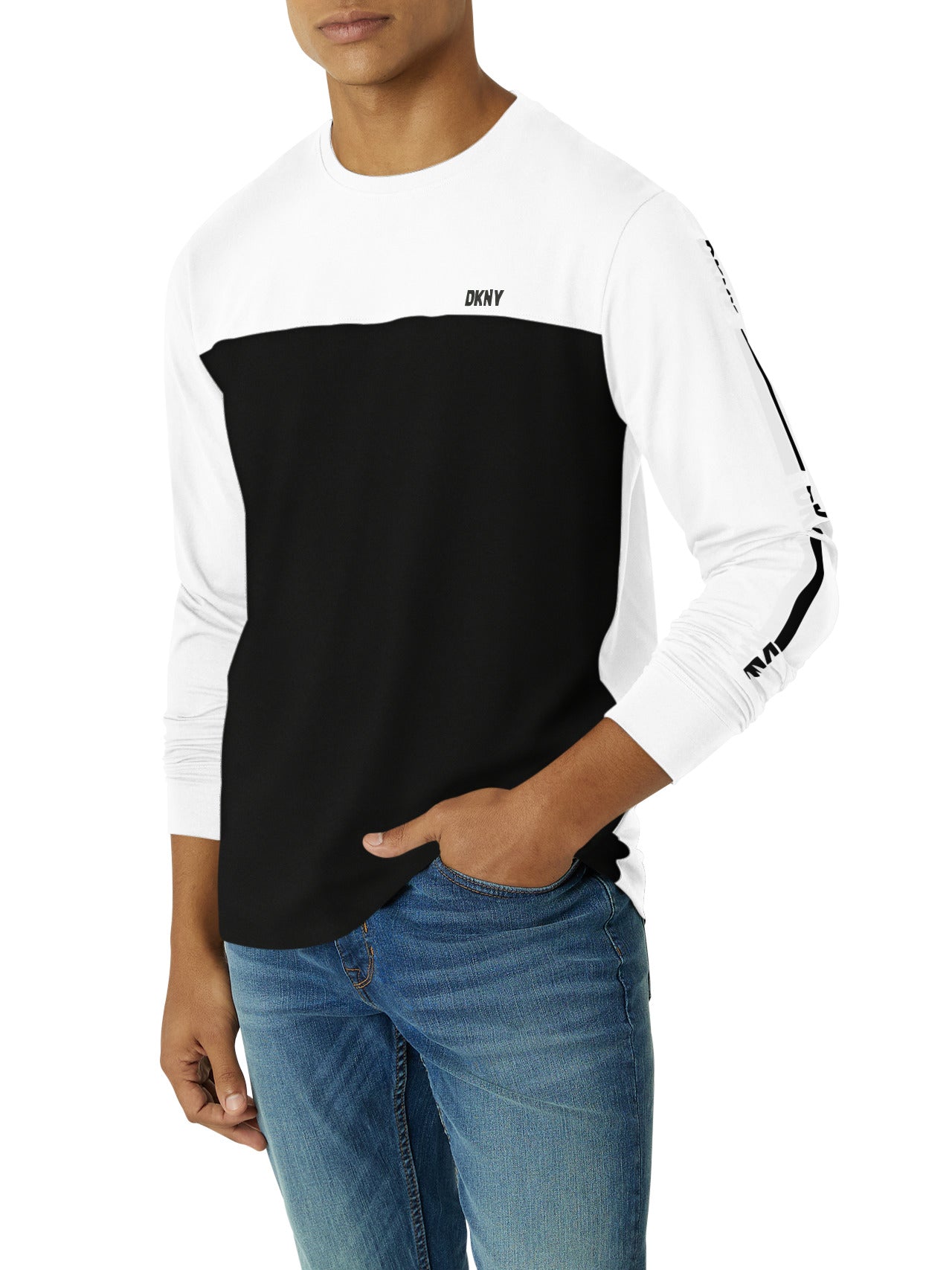  DKNY Logic Long Sleeve Tee - White - Bonton