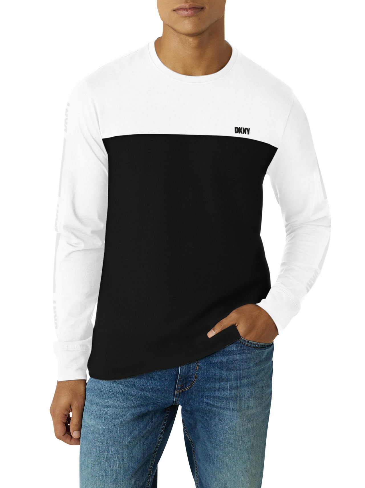  DKNY Logic Long Sleeve Tee - White - Bonton