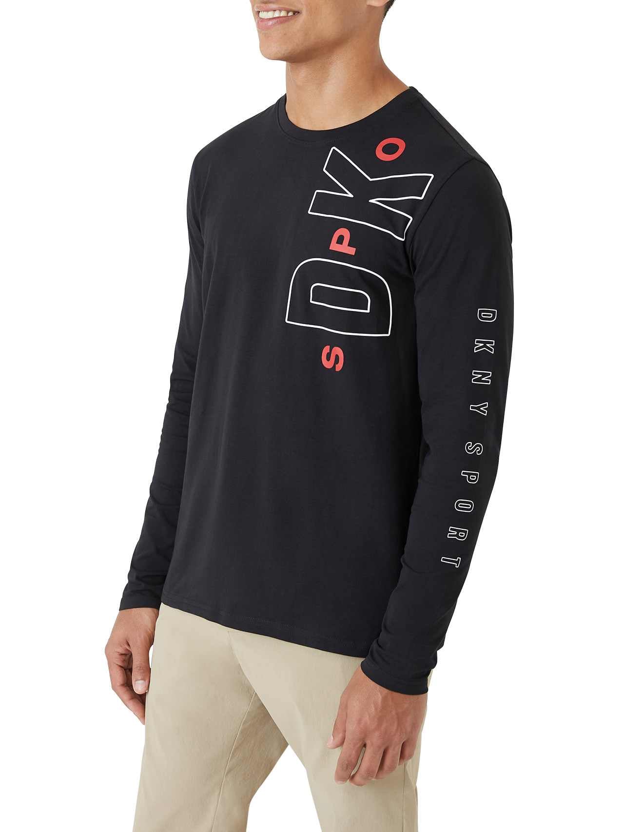  DKNY Sweep Long Sleeve Tee - White - Bonton