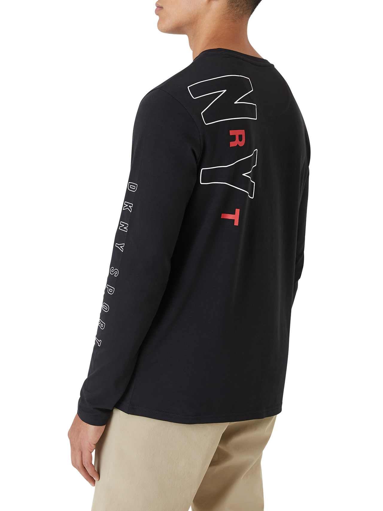  DKNY Sweep Long Sleeve Tee - White - Bonton