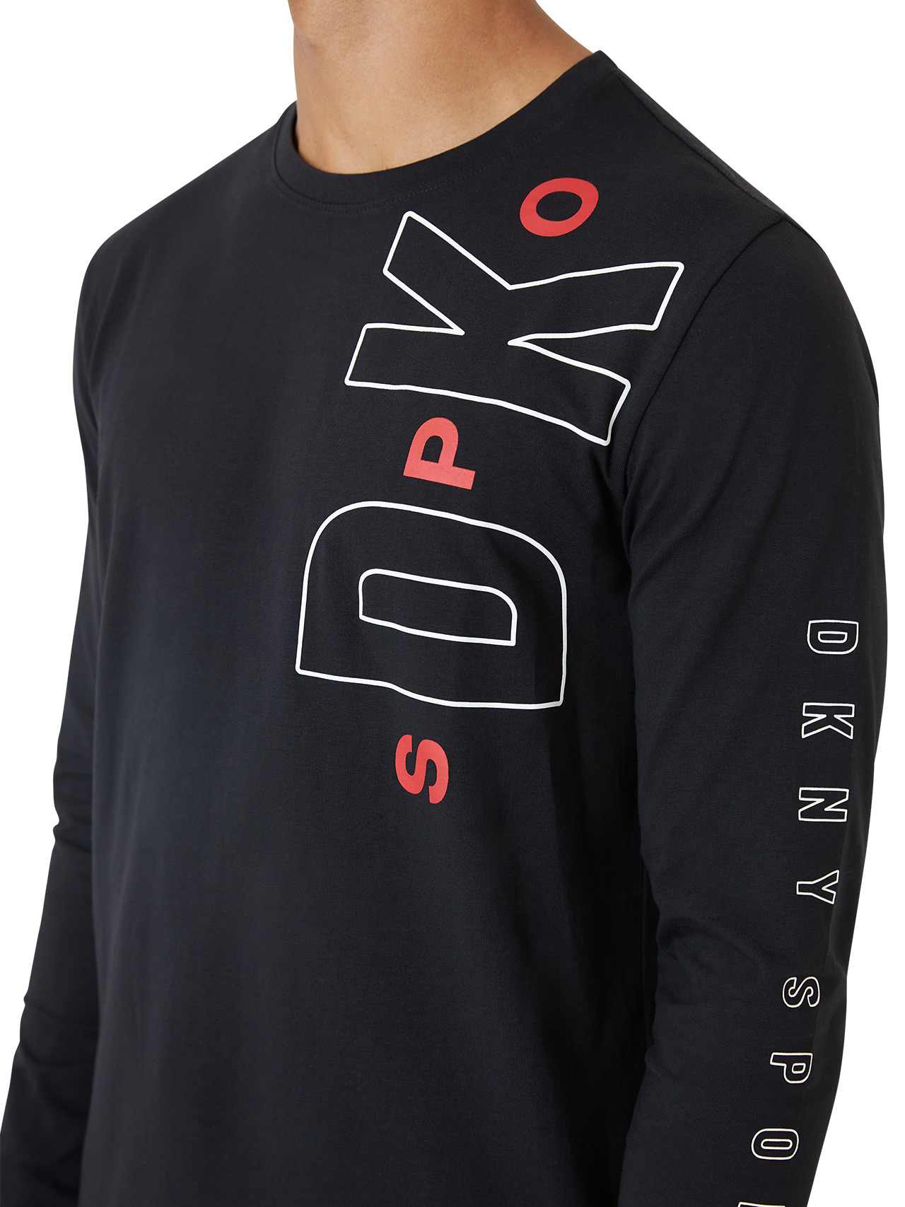 DKNY Sweep Long Sleeve Tee - White - Bonton