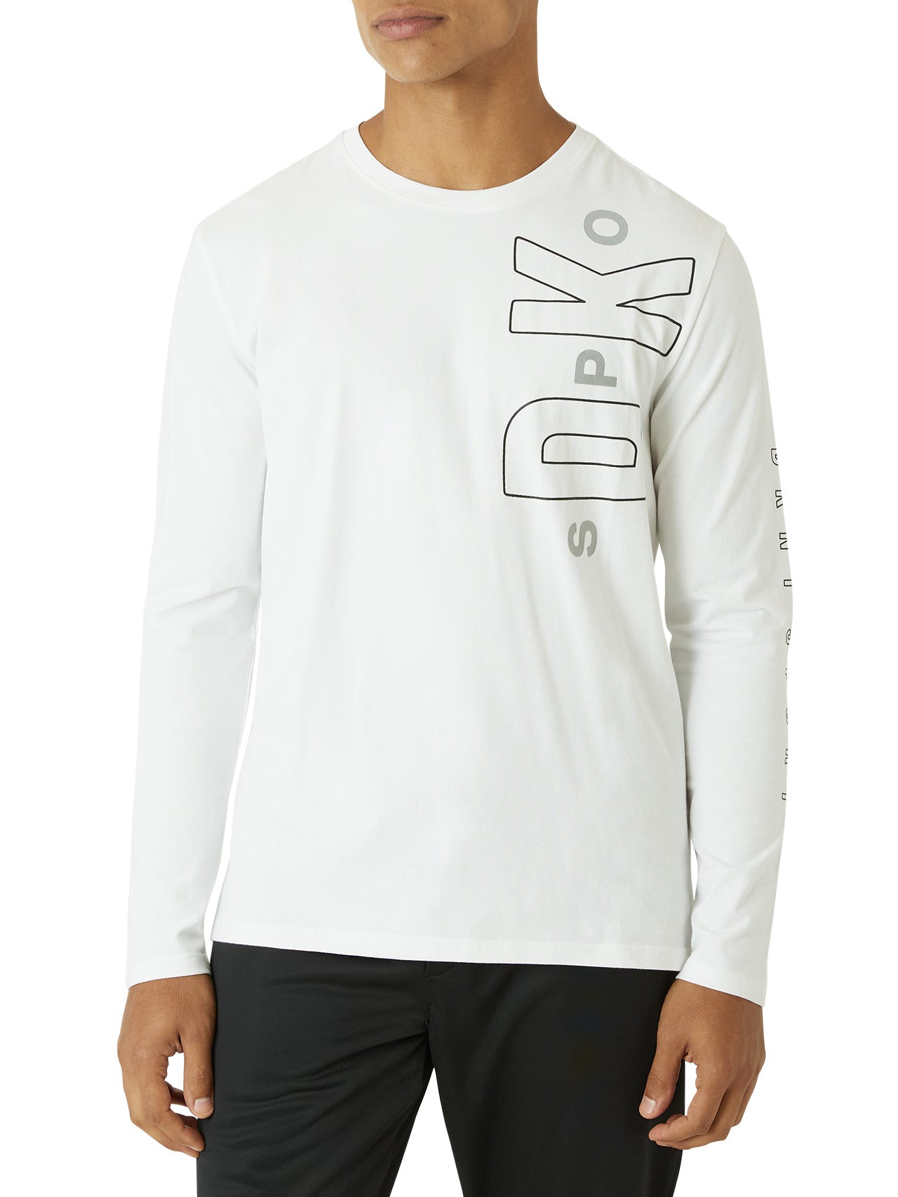  DKNY Sweep Long Sleeve Tee - White - Bonton