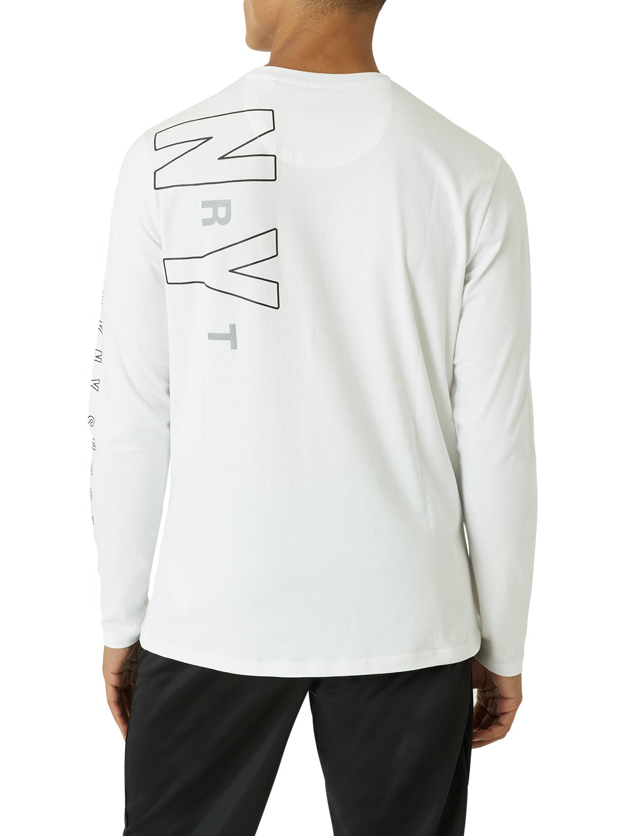  DKNY Sweep Long Sleeve Tee - White - Bonton