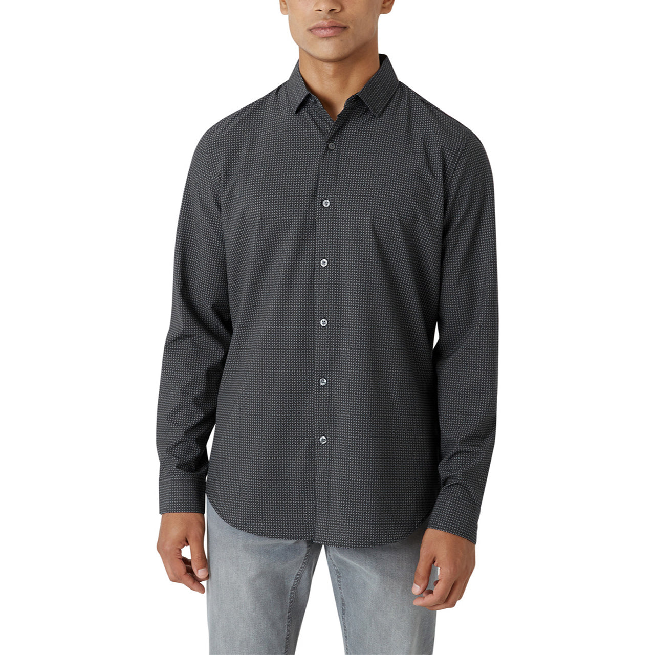  DKNY Walden Button Front Long Sleeve Shirt - Wine - Bonton