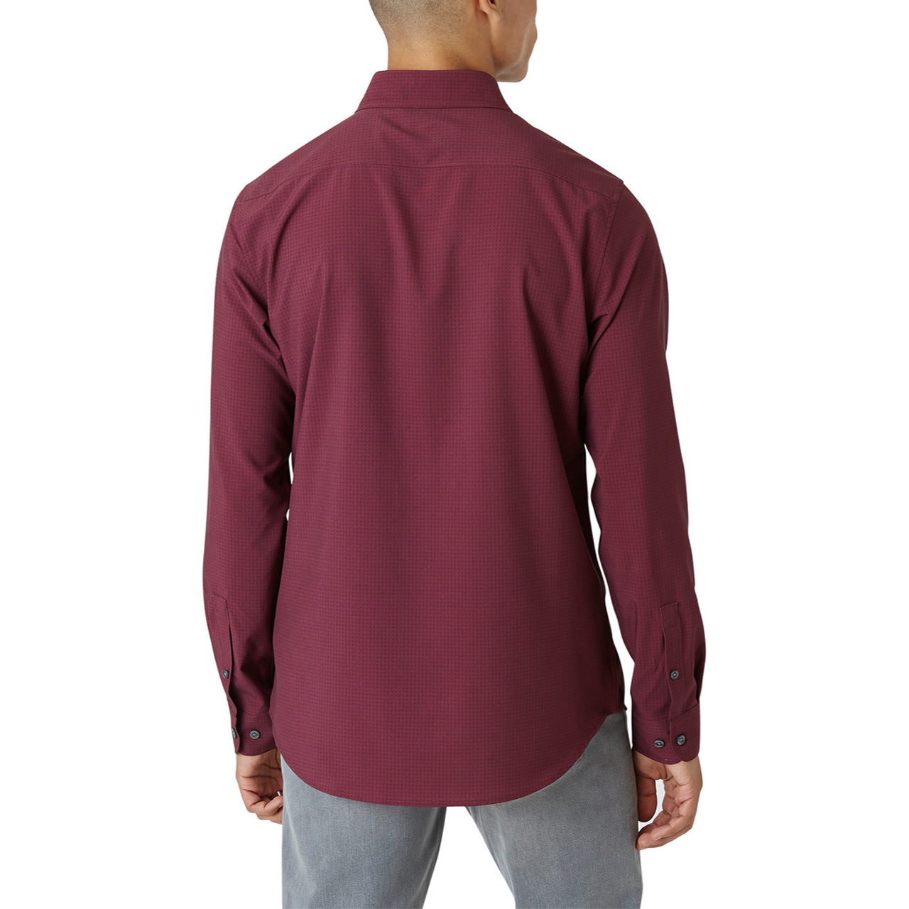  DKNY Walden Button Front Long Sleeve Shirt - Wine - Bonton
