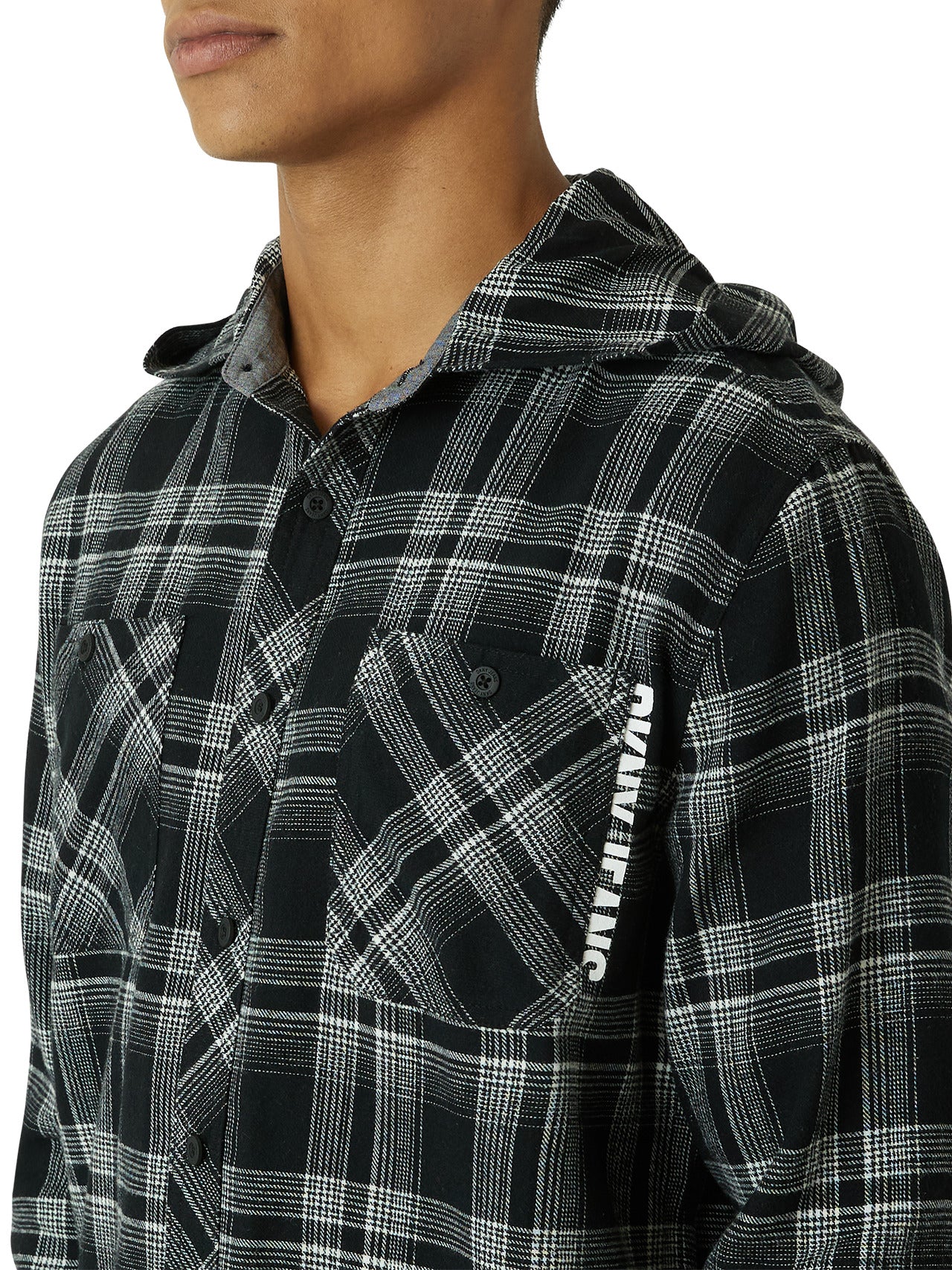  DKNY Klondike Hooded Flannel - Black - Bonton