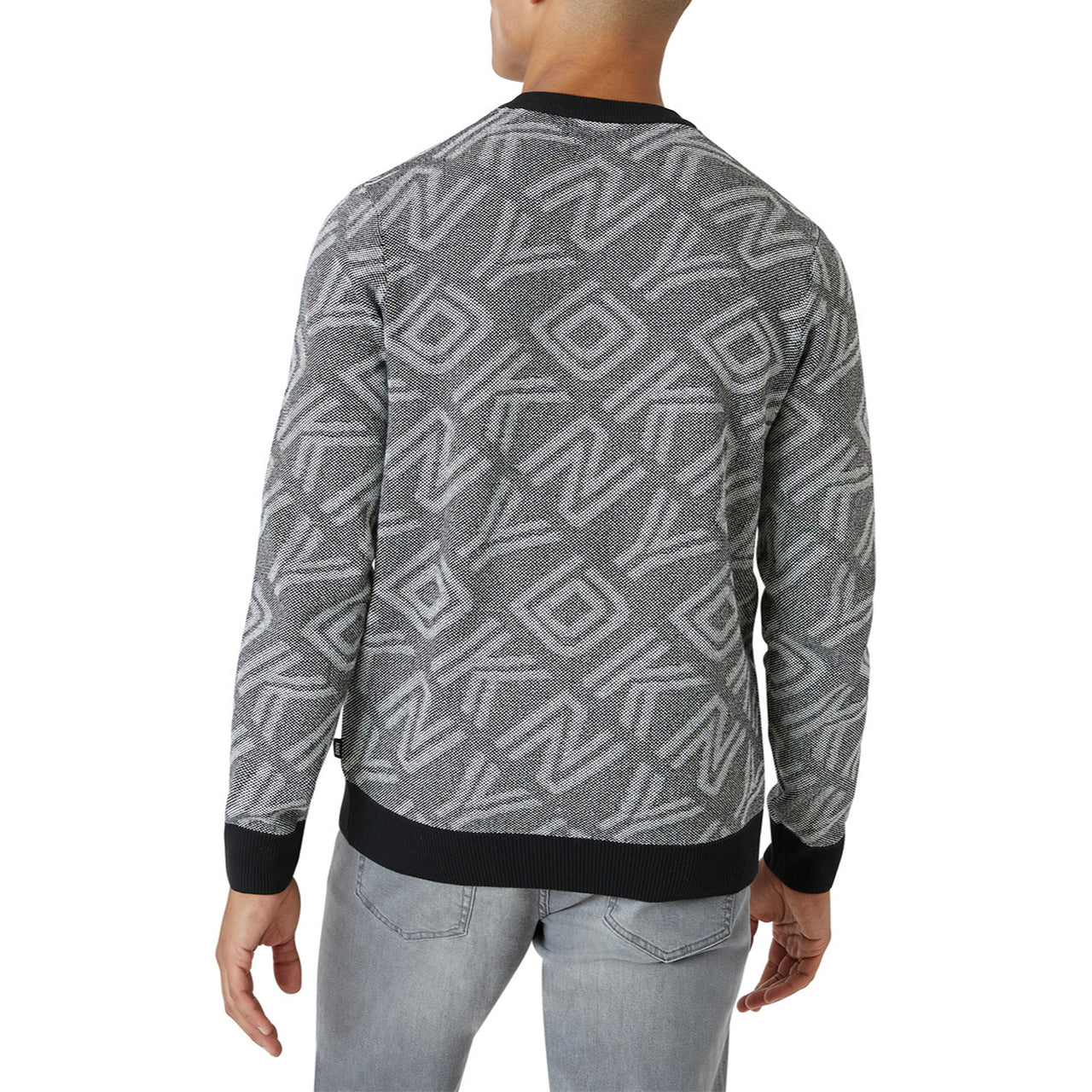  DKNY Regent Jacquard Logo Sweater - Black - Bonton