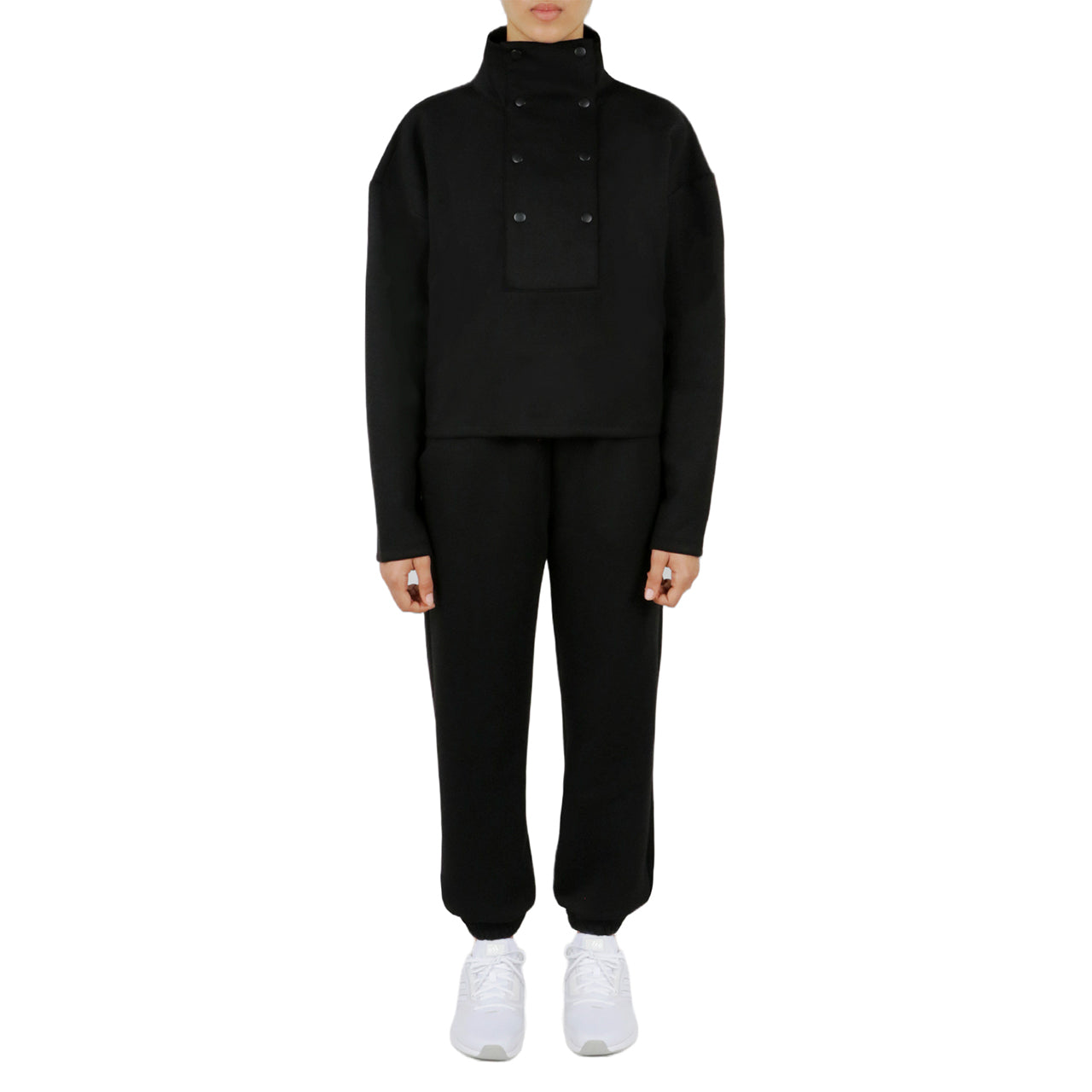  Cream & Rouge Button Front Sweatshirt - Beige - Bonton