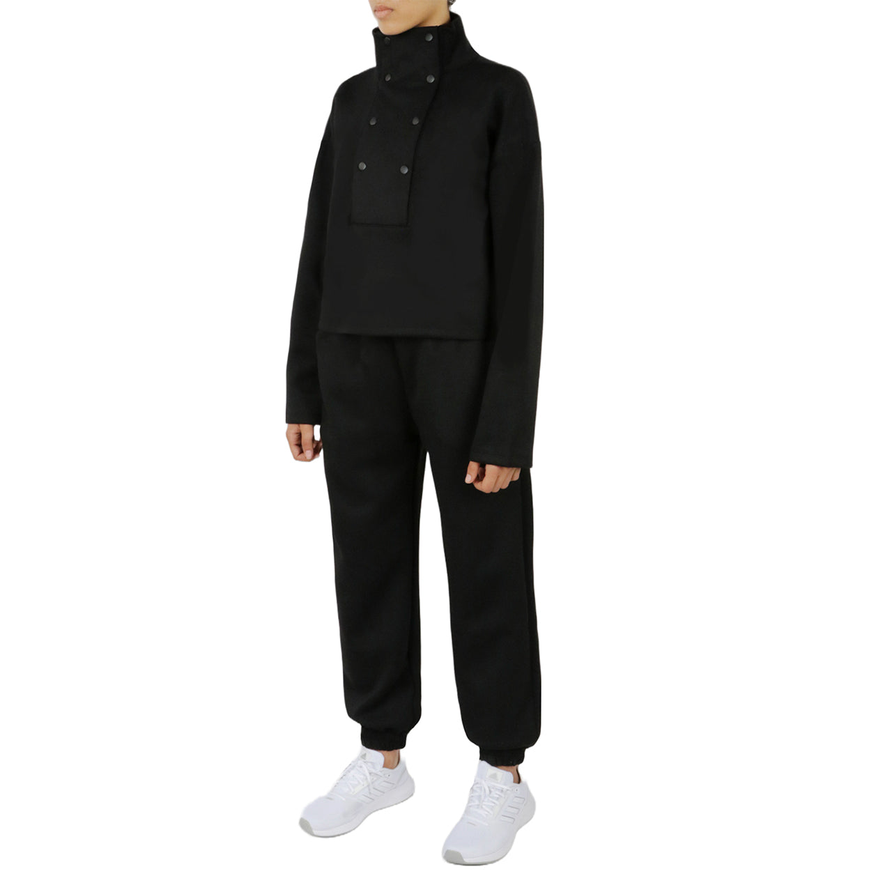  Cream & Rouge Button Front Sweatshirt - Beige - Bonton