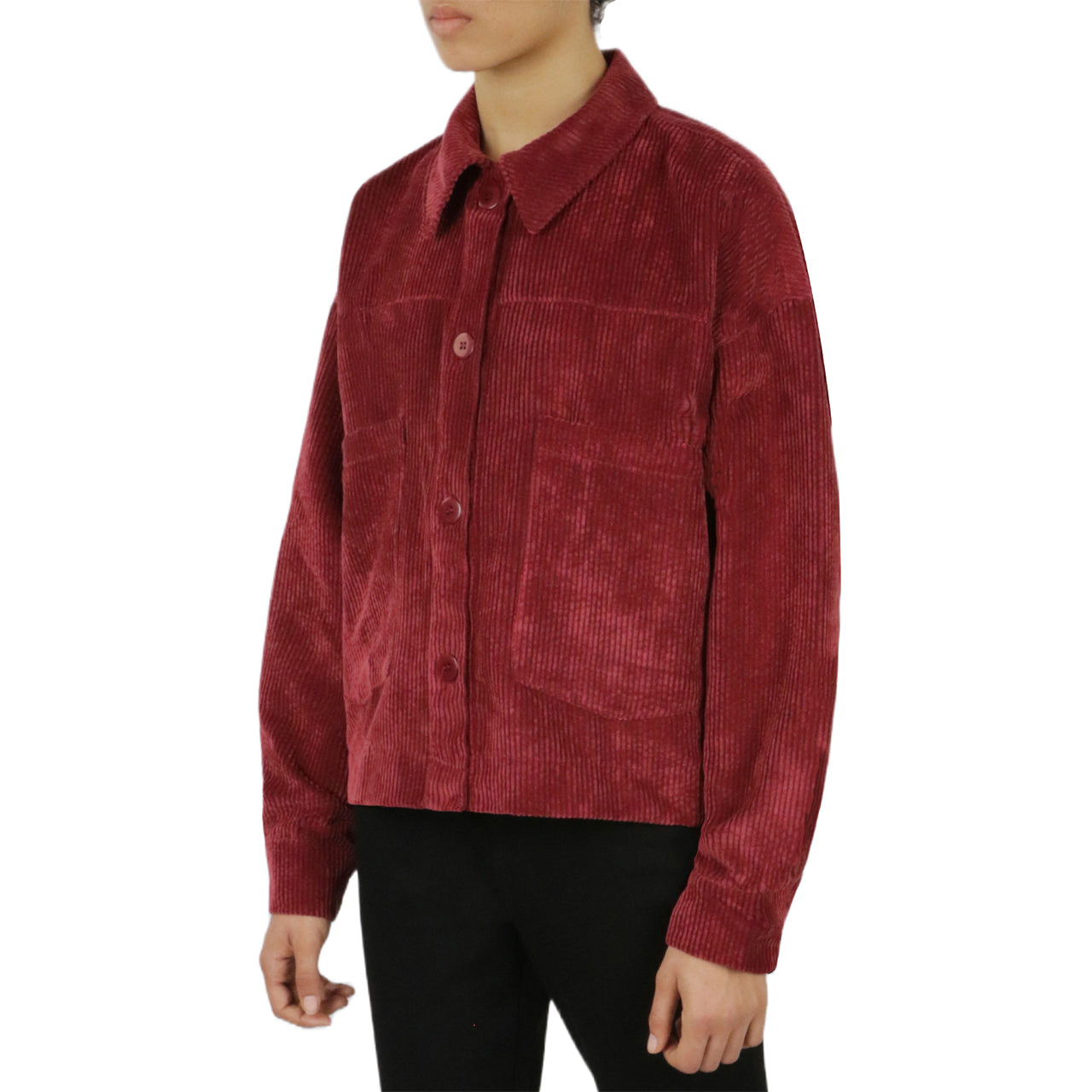  Cream & Rouge Velvet Corduroy Shacket - Beige - Bonton