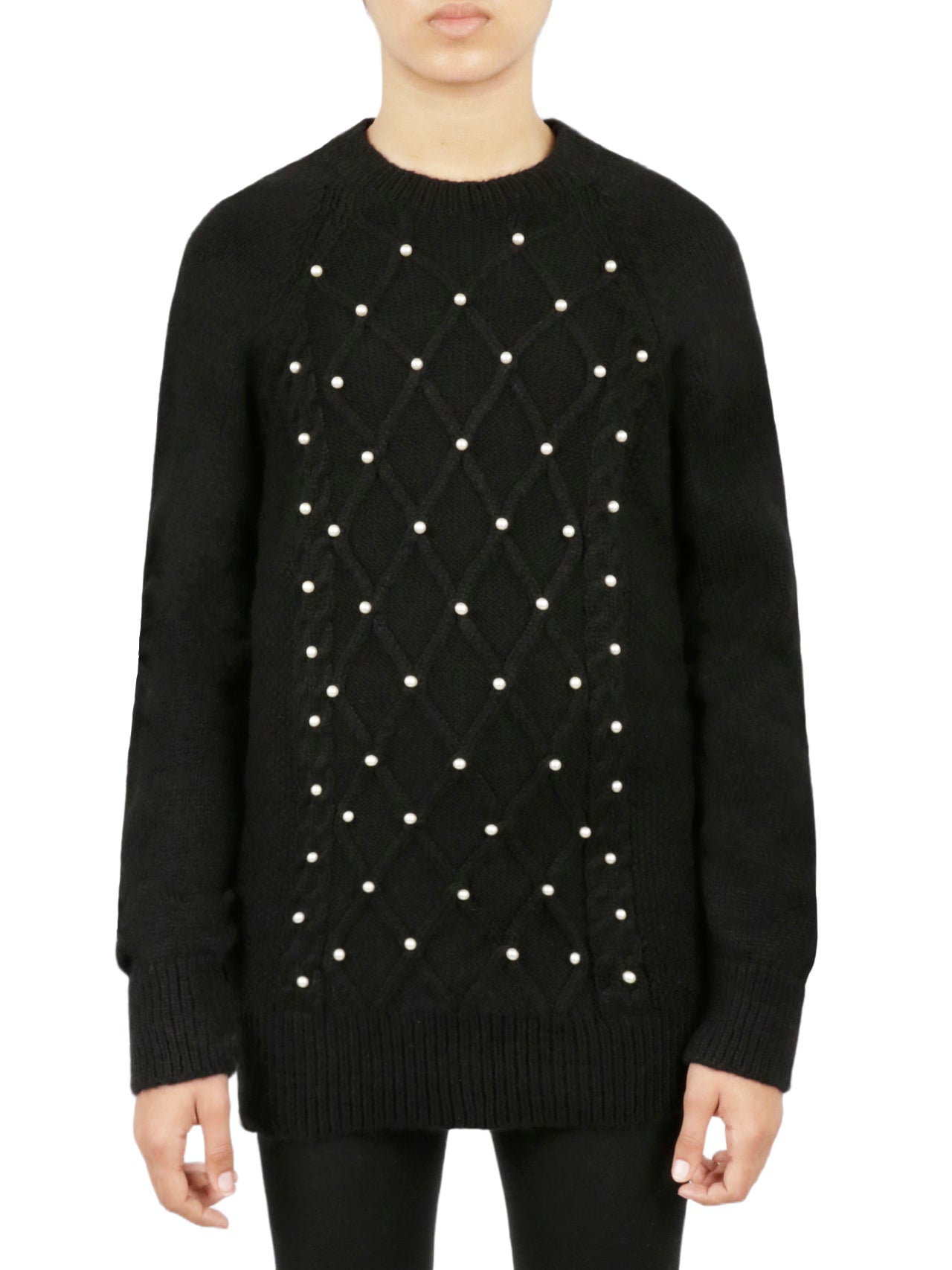  Miss Poeym Embellished Cable Pullover - Red - Bonton
