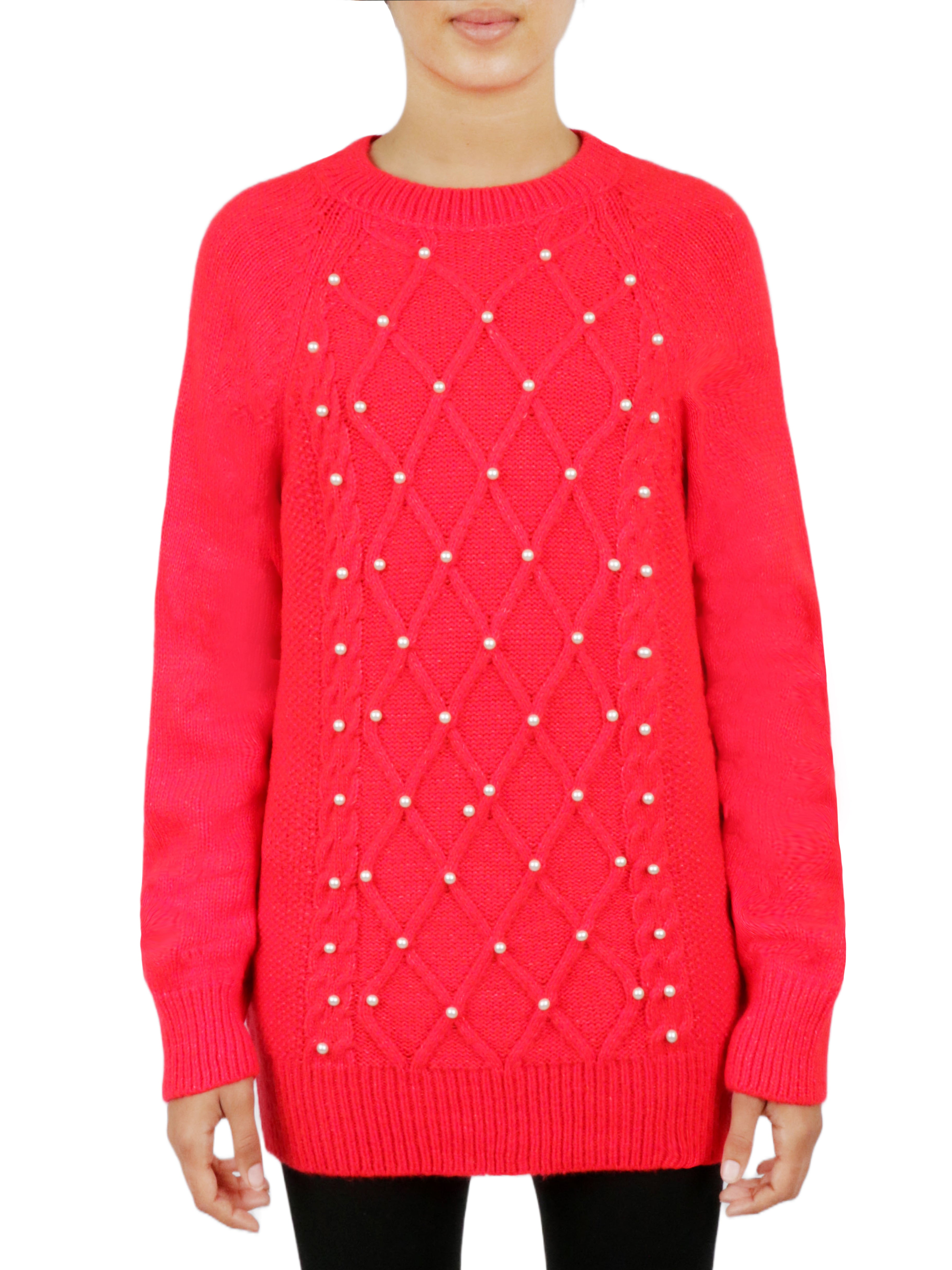  Miss Poeym Embellished Cable Pullover - Black - Bonton