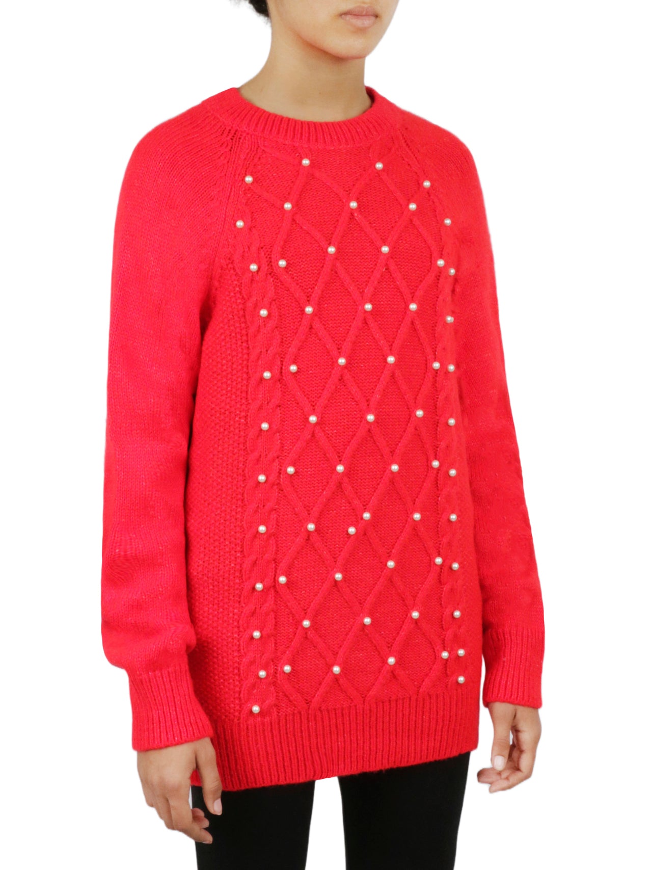  Miss Poeym Embellished Cable Pullover - Black - Bonton