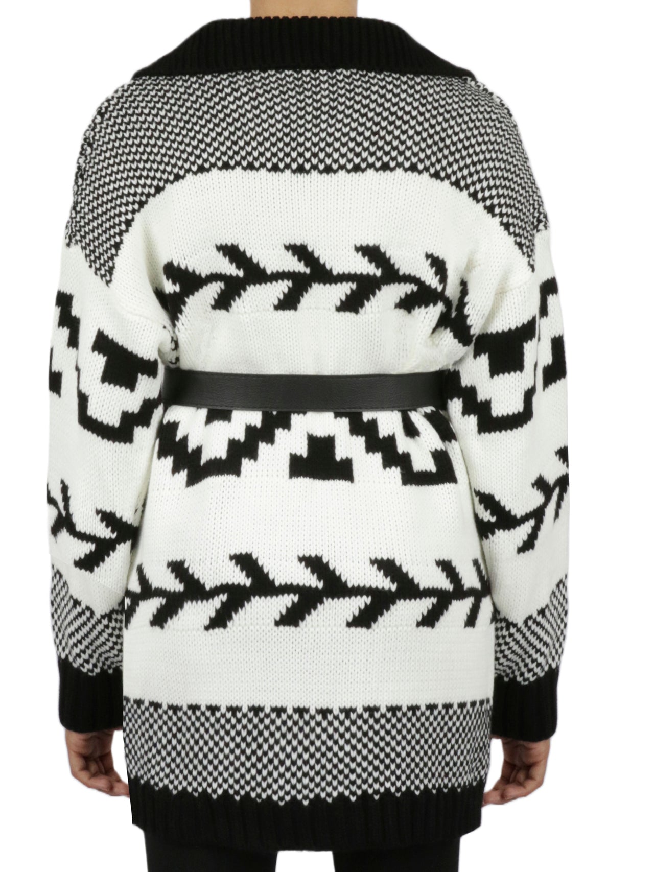  Miss Poeym Belted Nordic Cardigan - Dark Fuschia - Bonton