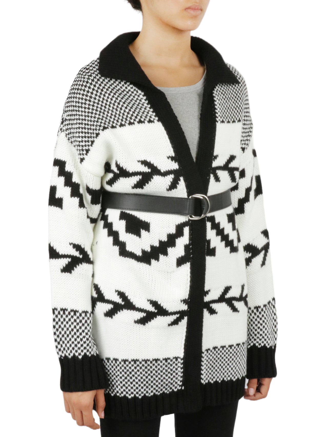  Miss Poeym Belted Nordic Cardigan - Dark Fuschia - Bonton