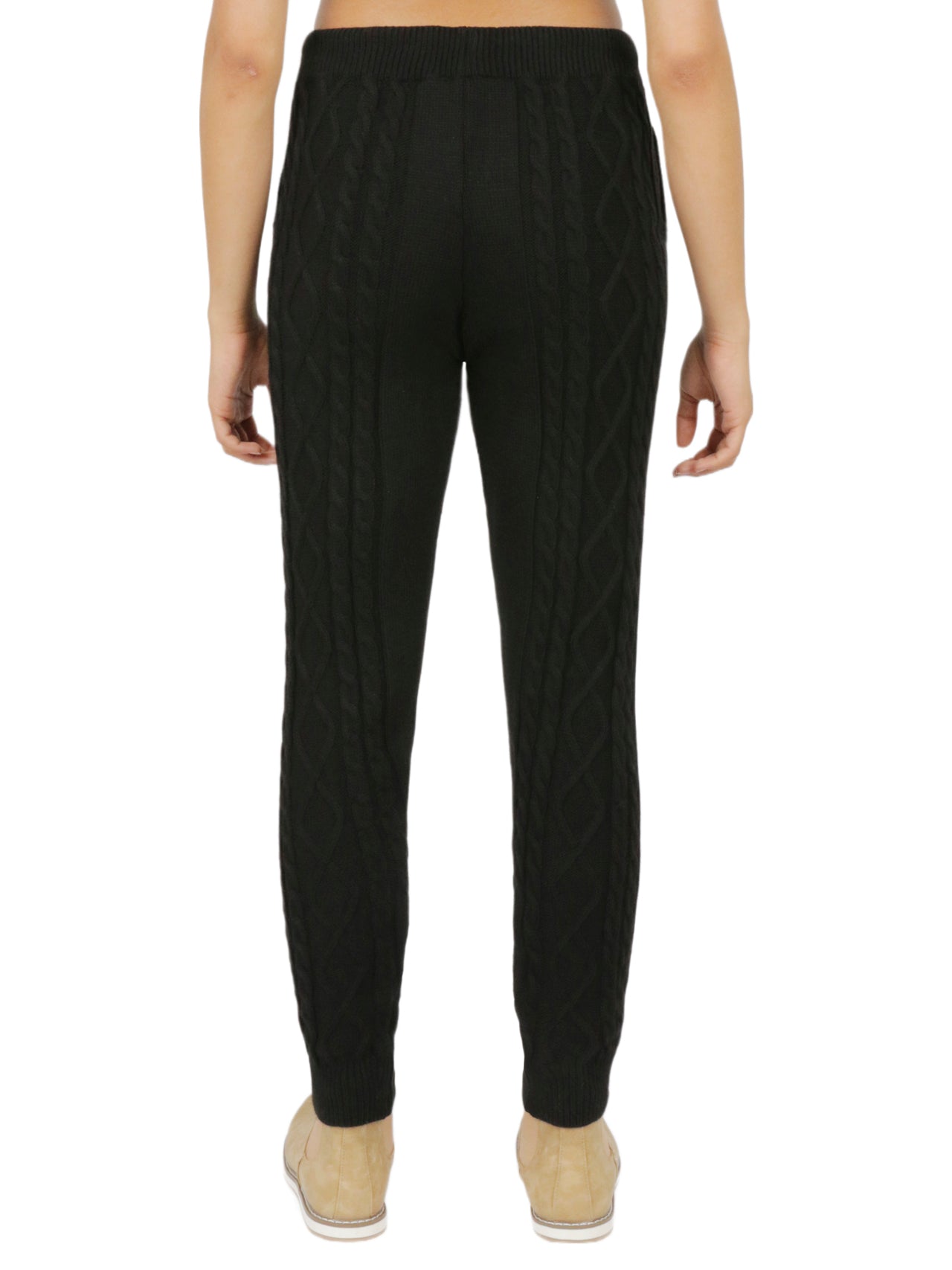  Miss Poeym Cozy Cable Knit Jogger - Black - Bonton