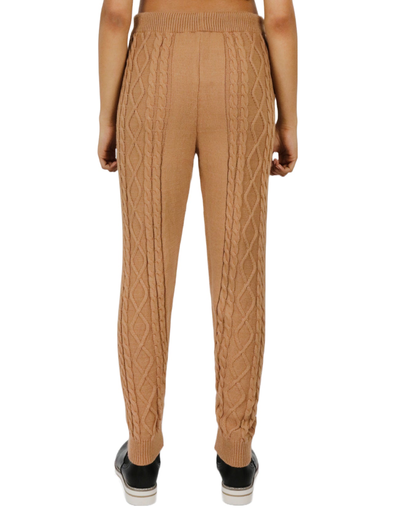  Miss Poeym Cozy Cable Knit Jogger - Camel - Bonton