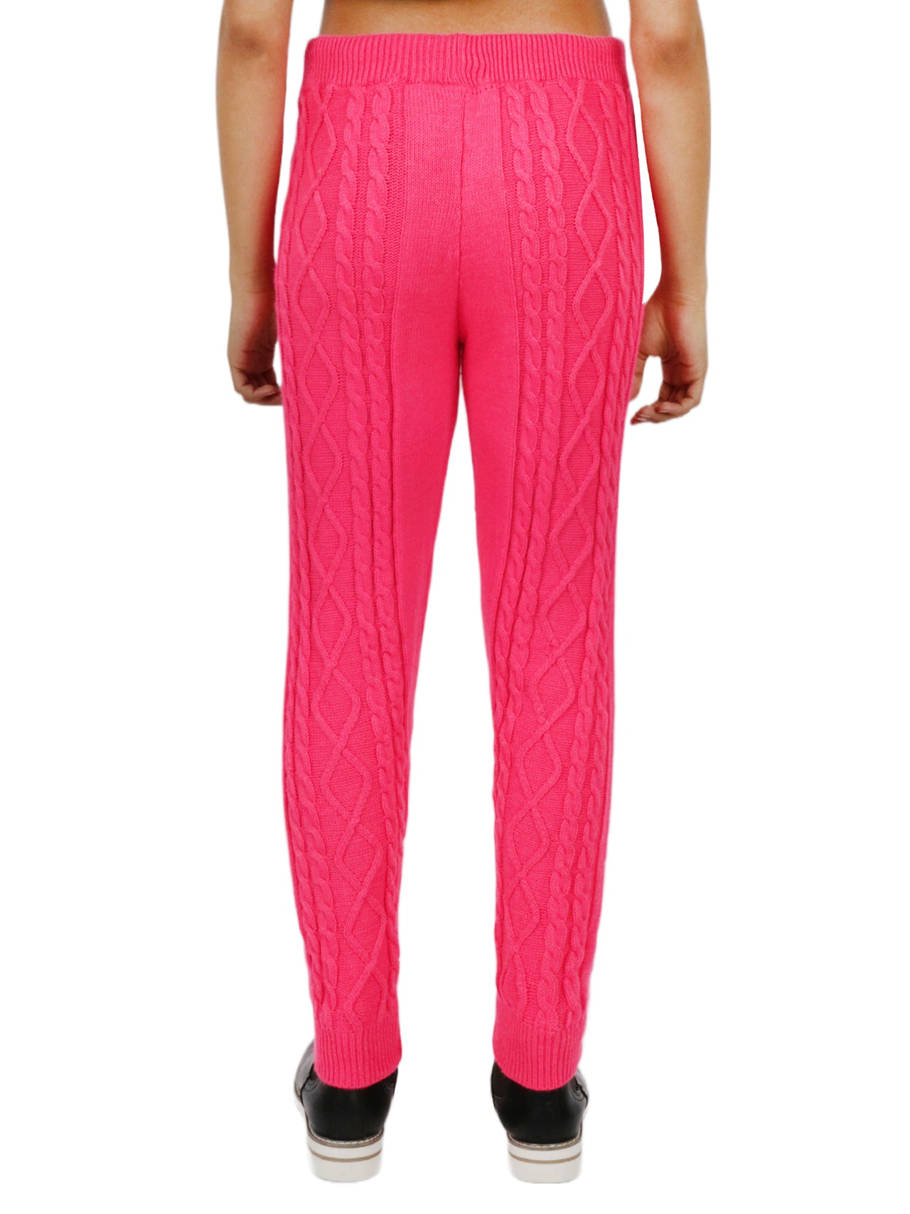  Miss Poeym Cozy Cable Knit Jogger - Dark Fuschia - Bonton