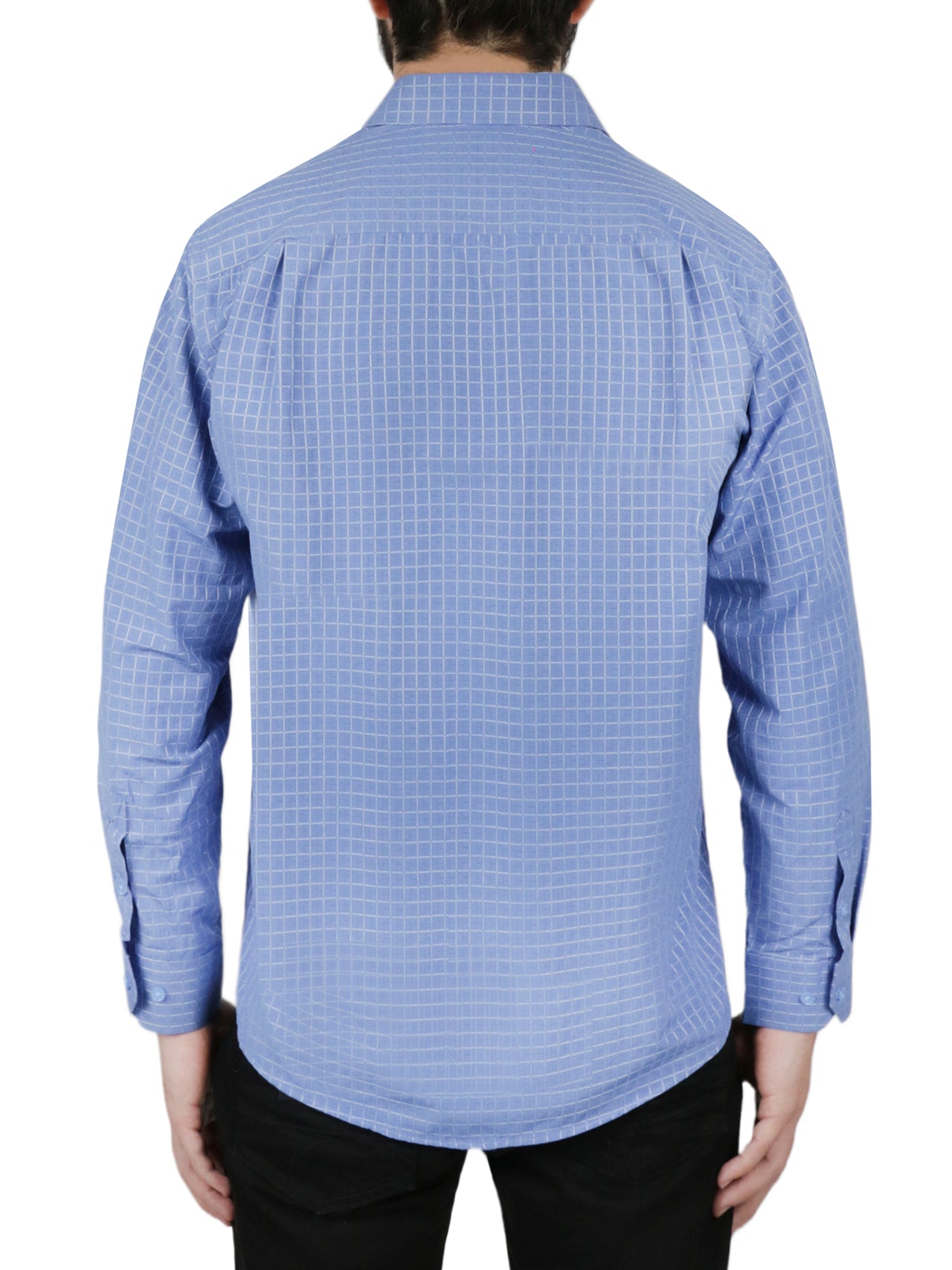  Solid Blue Dress Shirt - Blue - Bonton