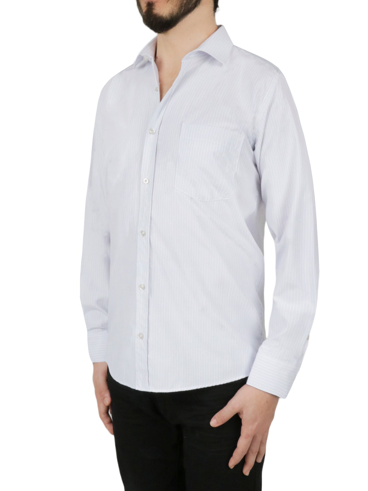  White Stripe Dress Shirt - White - Bonton