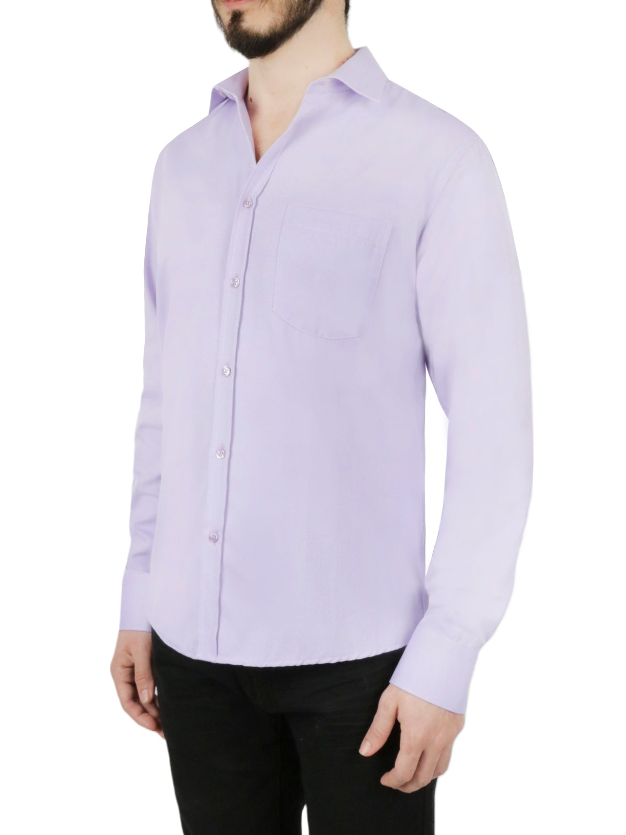  Solid Purple Dress Shirt - Purple - Bonton