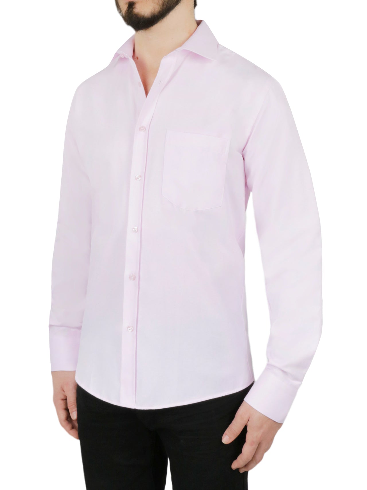  Solid Pink Dress Shirt - Pink - Bonton