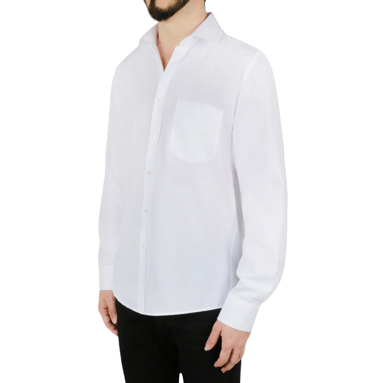  Solid White Dress Shirt - White - Bonton