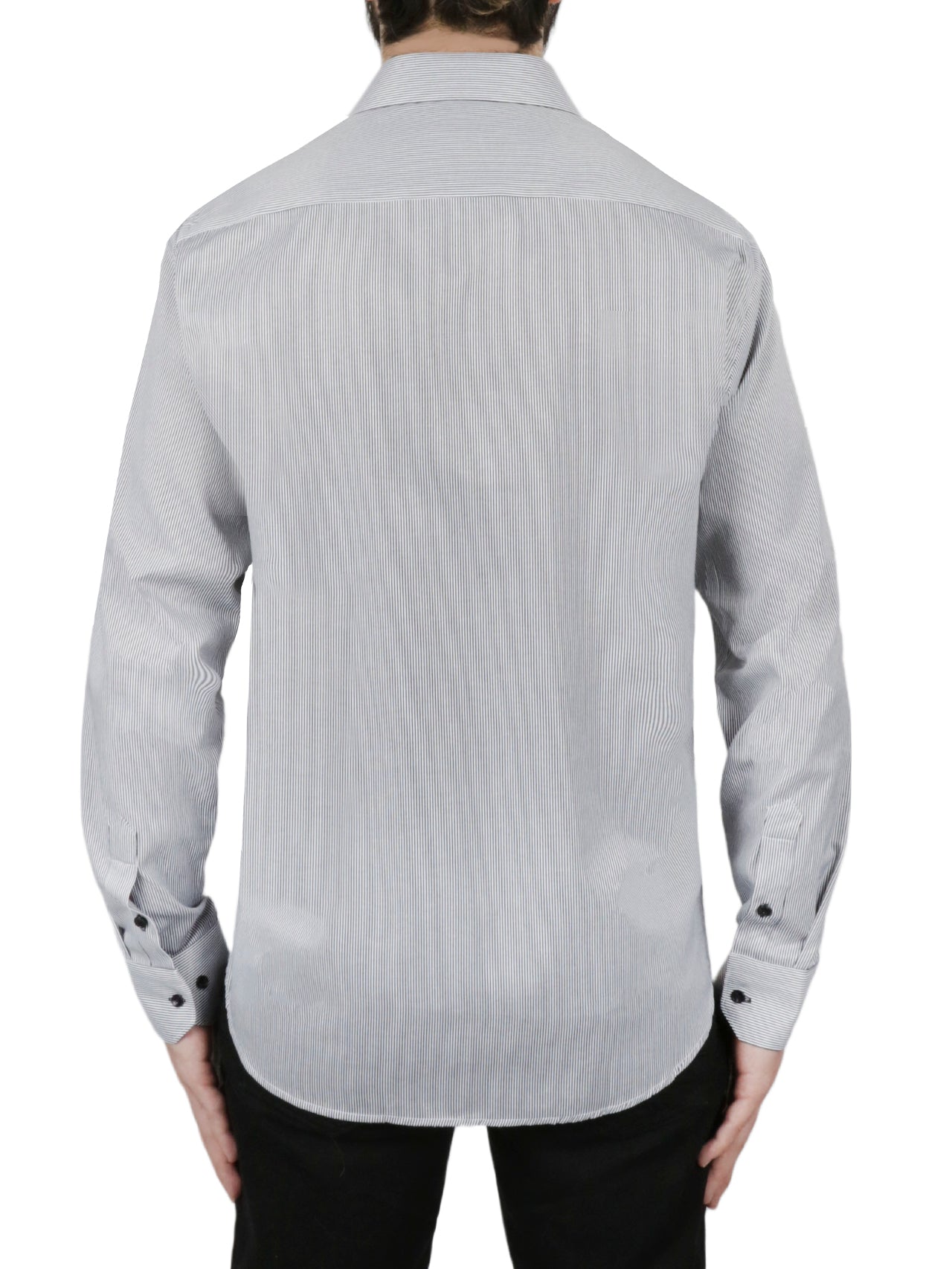  Gray Stripe Dress Shirt - Gray - Bonton