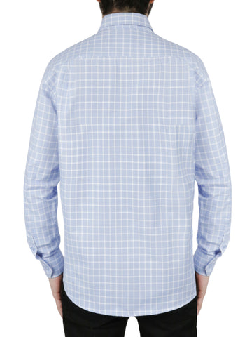 Men's Regular Shirt Blue Check Design 2