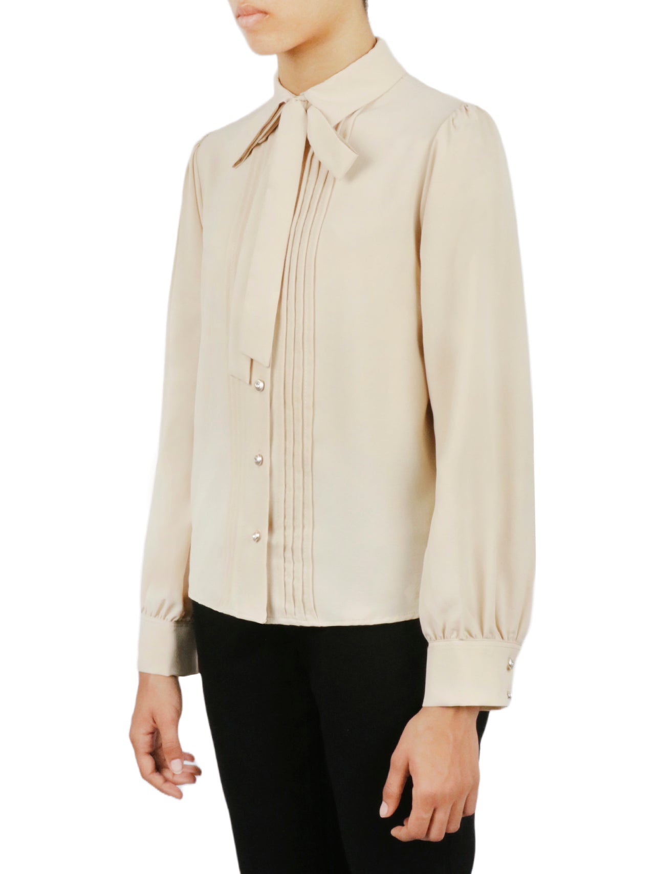  Miss Selen Tie Top Button Down - White - Bonton