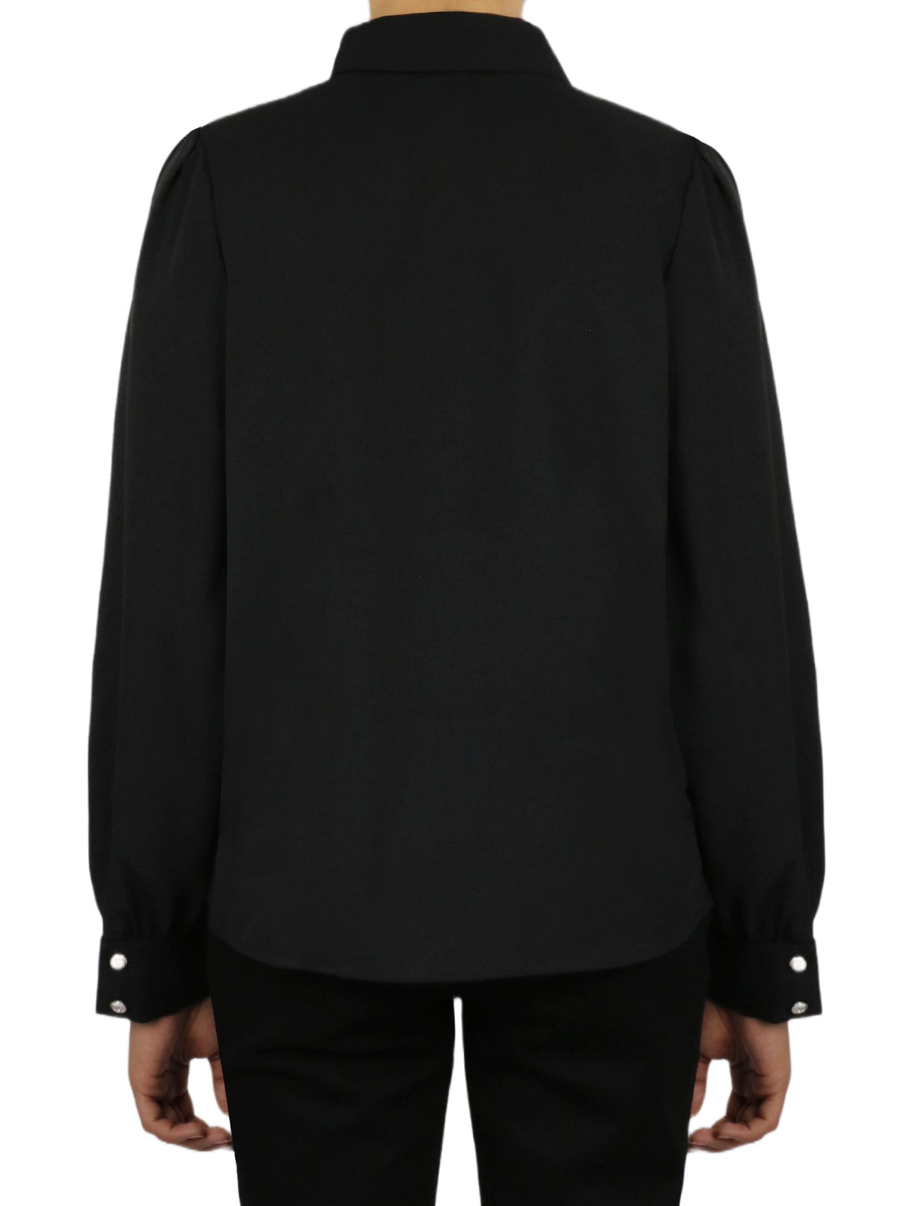  Miss Selen Tie Top Button Down - Black - Bonton