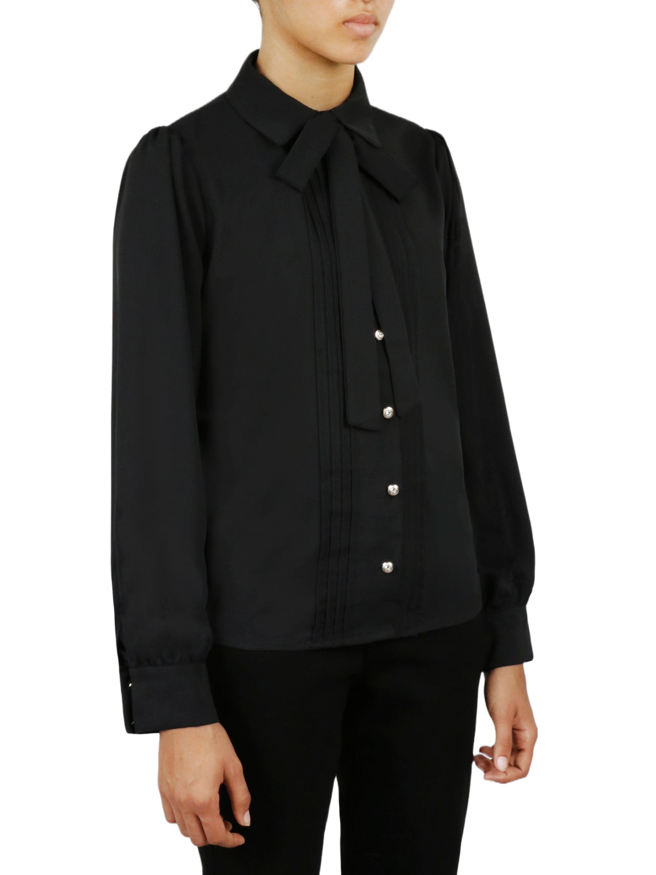 Miss Selen Tie Top Button Down - Black - Bonton