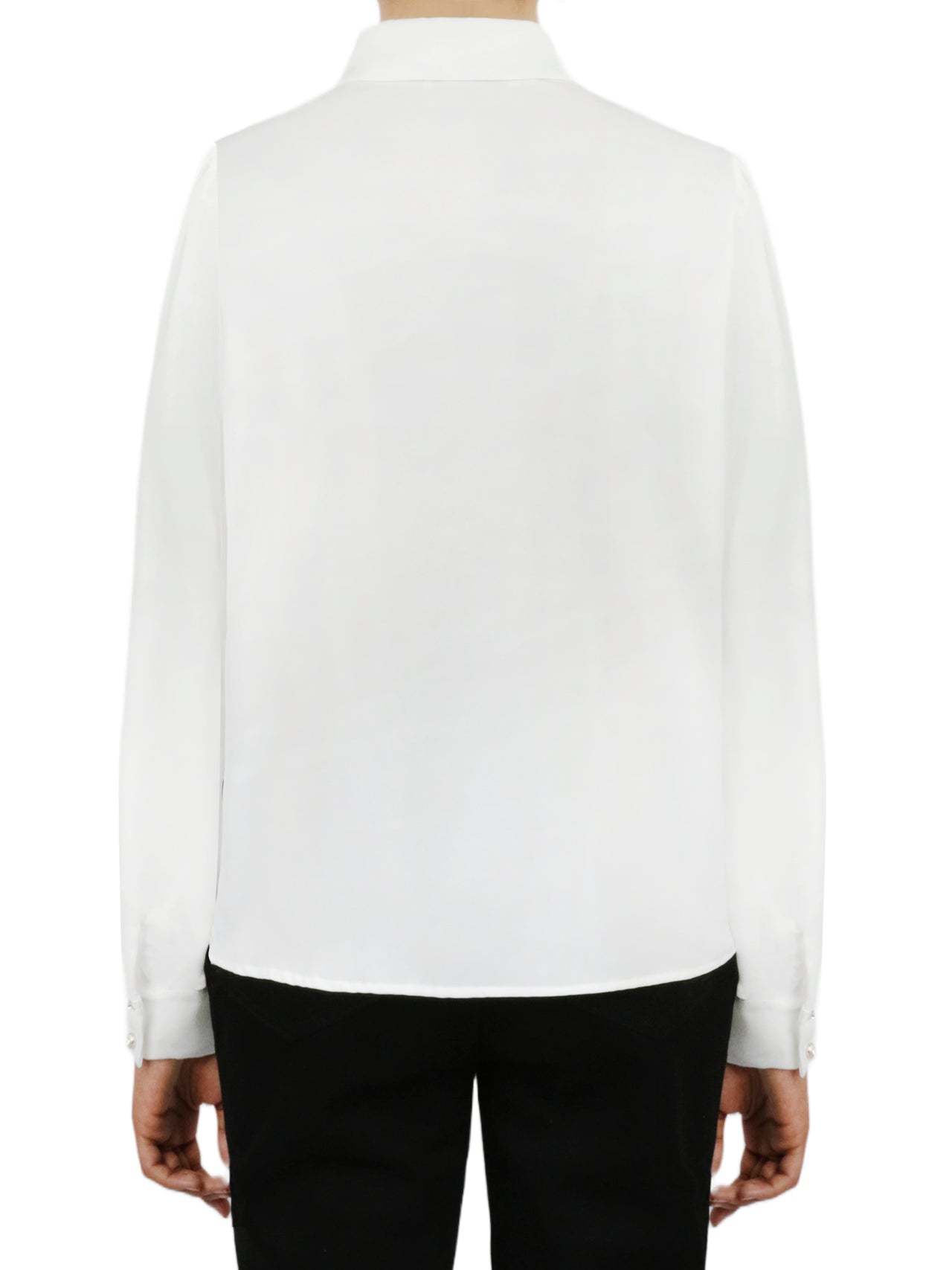 Miss Selen Tie Top Button Down - White - Bonton