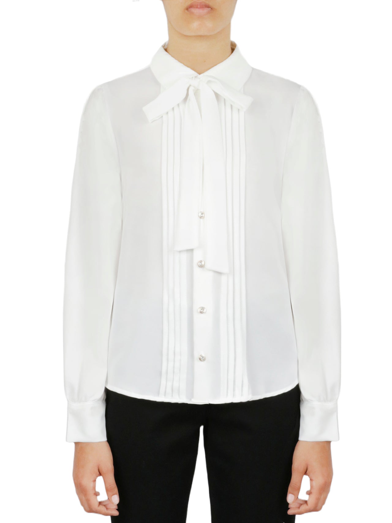  Miss Selen Tie Top Button Down - White - Bonton