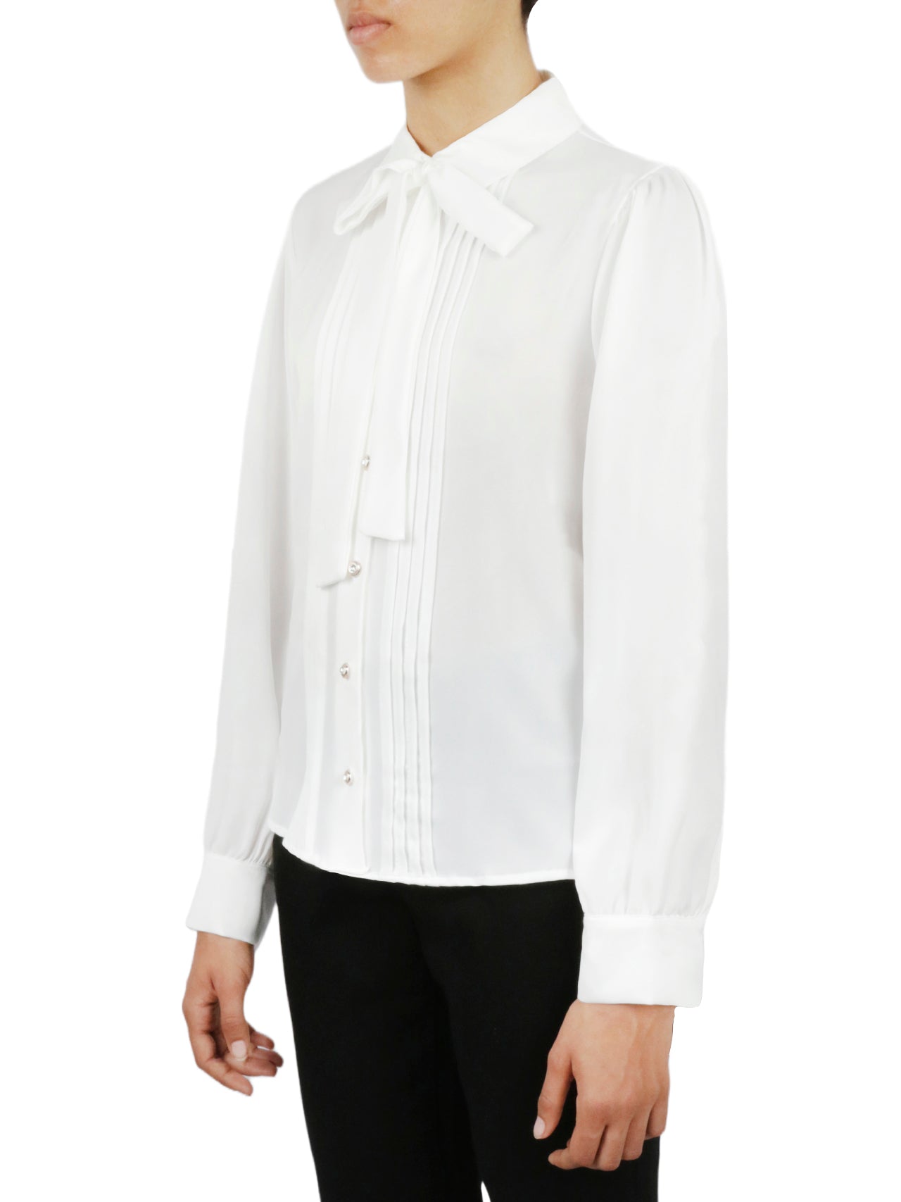  Miss Selen Tie Top Button Down - White - Bonton