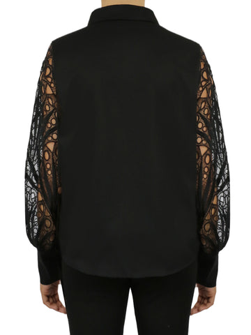 Cutout Sleeve Button Down