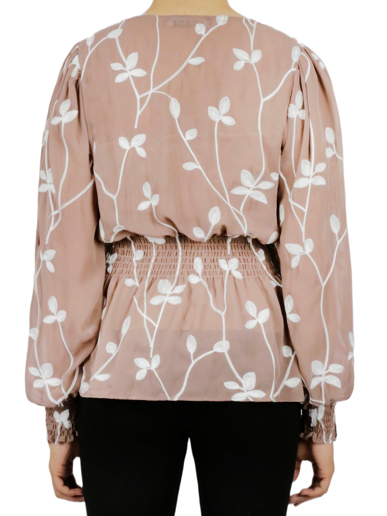  Miss Selen Floral V Button Down - Brown - Bonton