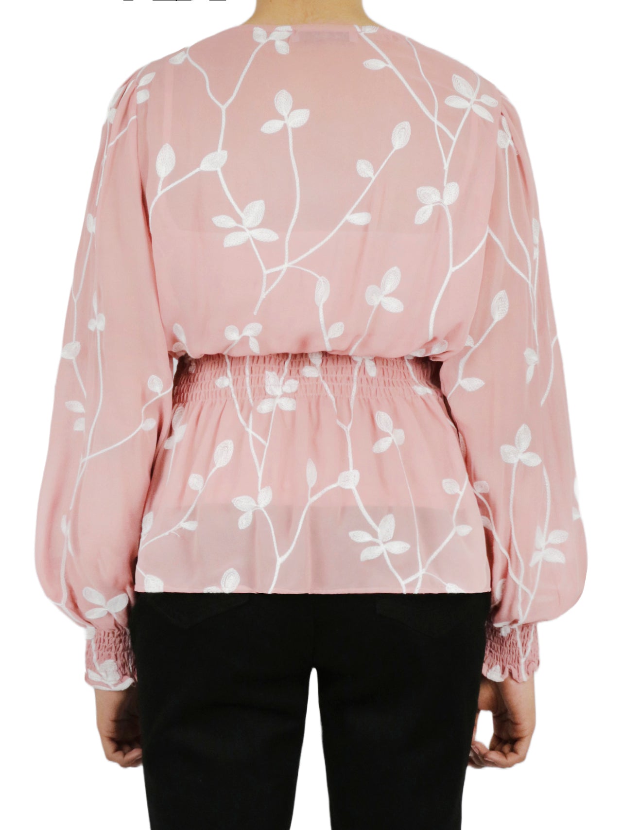  Miss Selen Floral V Button Down - Brown - Bonton
